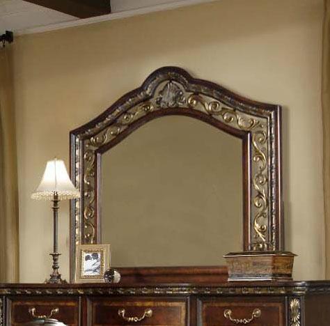 

    
Antique Brass Cherry Wood 9 Drawer Dresser & Mirror Set Traditional B163 McFerran
