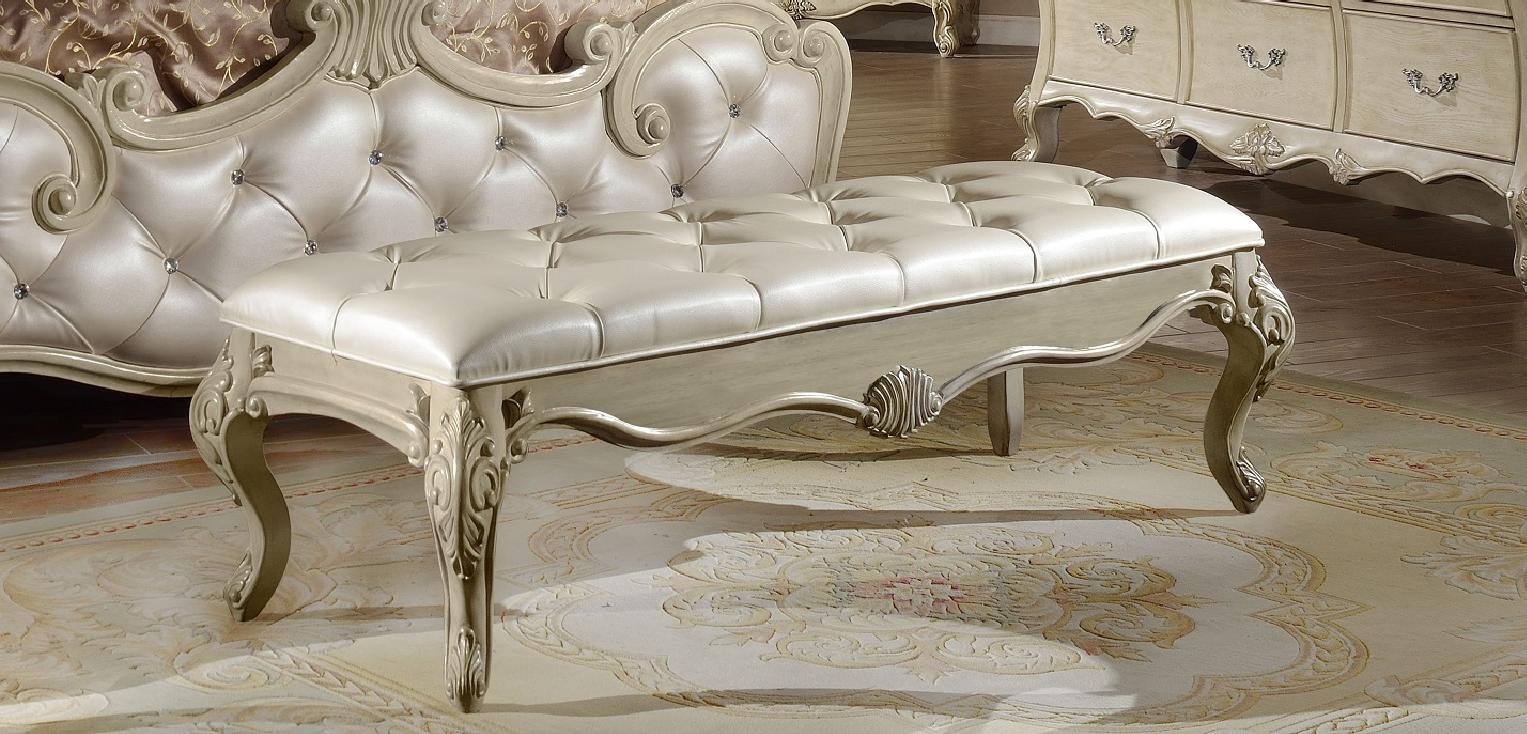 

                    
McFerran Furniture B8305 Platform Bedroom Set Antique White Fabric Purchase 
