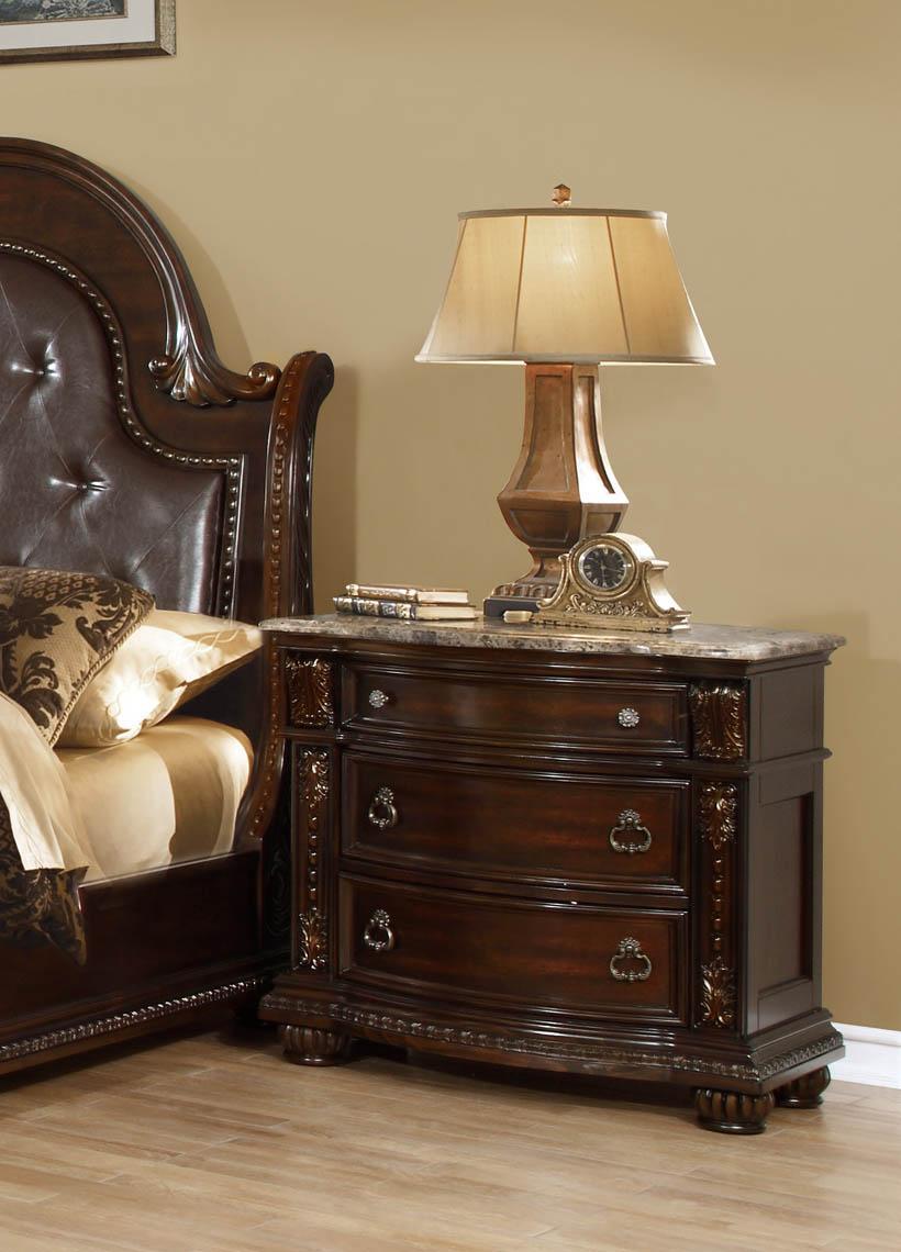 

    
McFerran Furniture B9500-CK Sleigh Bedroom Set Dark Cherry/Amber B9500-CK-Set-3
