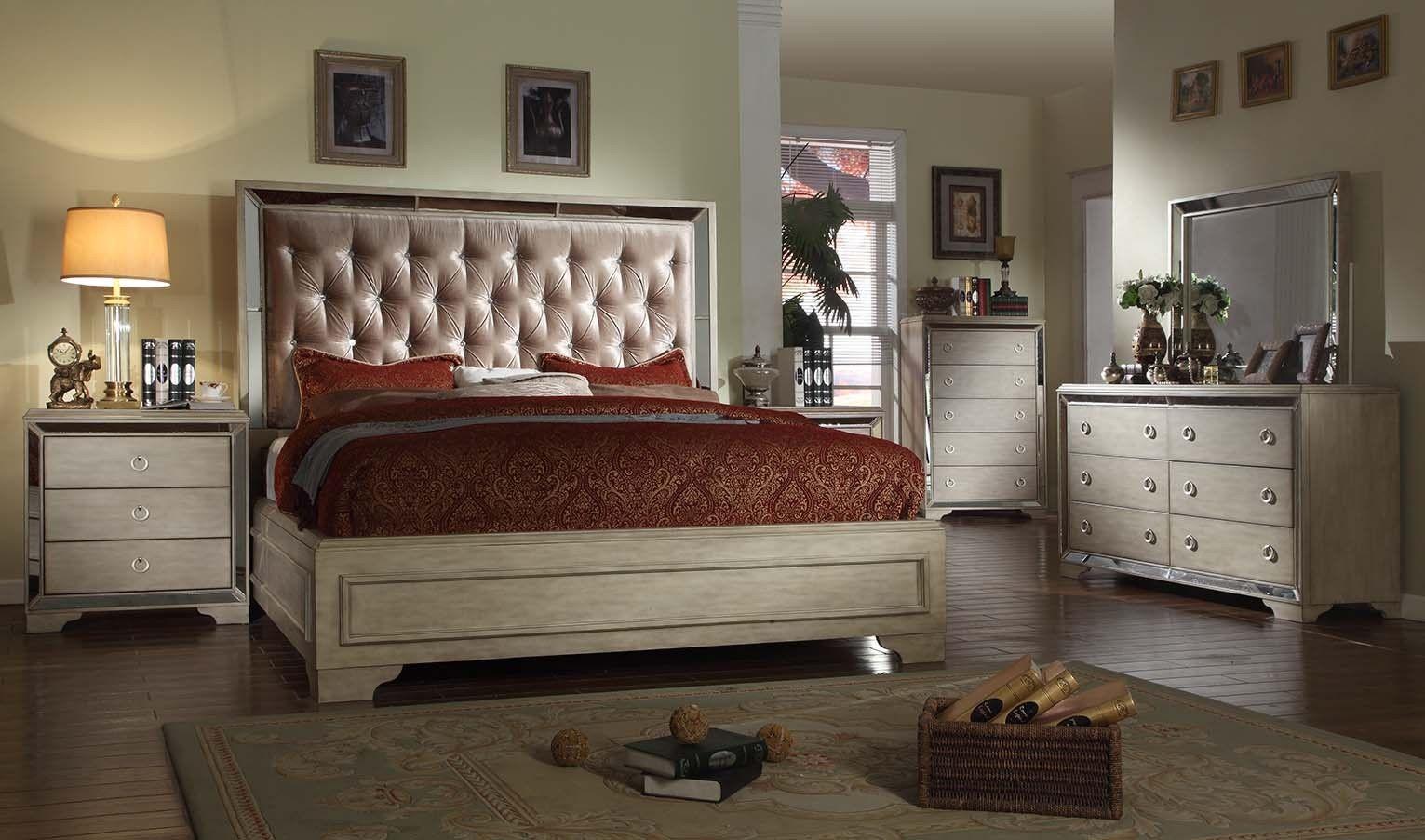 Contemporary Platform Bedroom Set Imperial B9805 B9805 - EK 5Pcs in Walnut Faux Leather