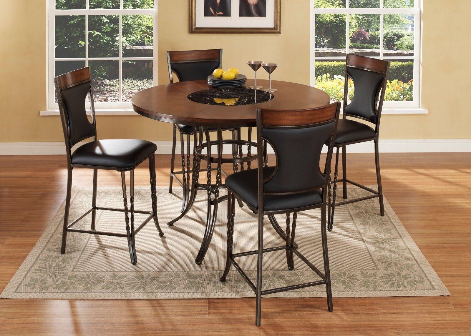 Contemporary Dining Table Set Dynasty ADYN4836 -Dining Set-5 in Black, Brown 