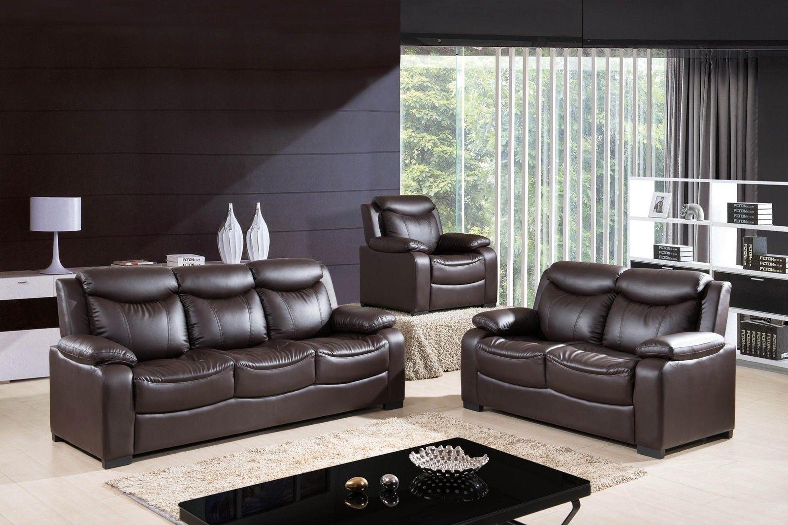 

    
McFerran SF5506 Contemporary Chocolate PU Living Room Sofa Set 2Pcs
