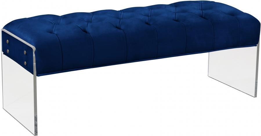 

    
Meridian Furniture 103 Jane Velvet Bench in Navy w/ Acrylic Legs Contemporary Style
