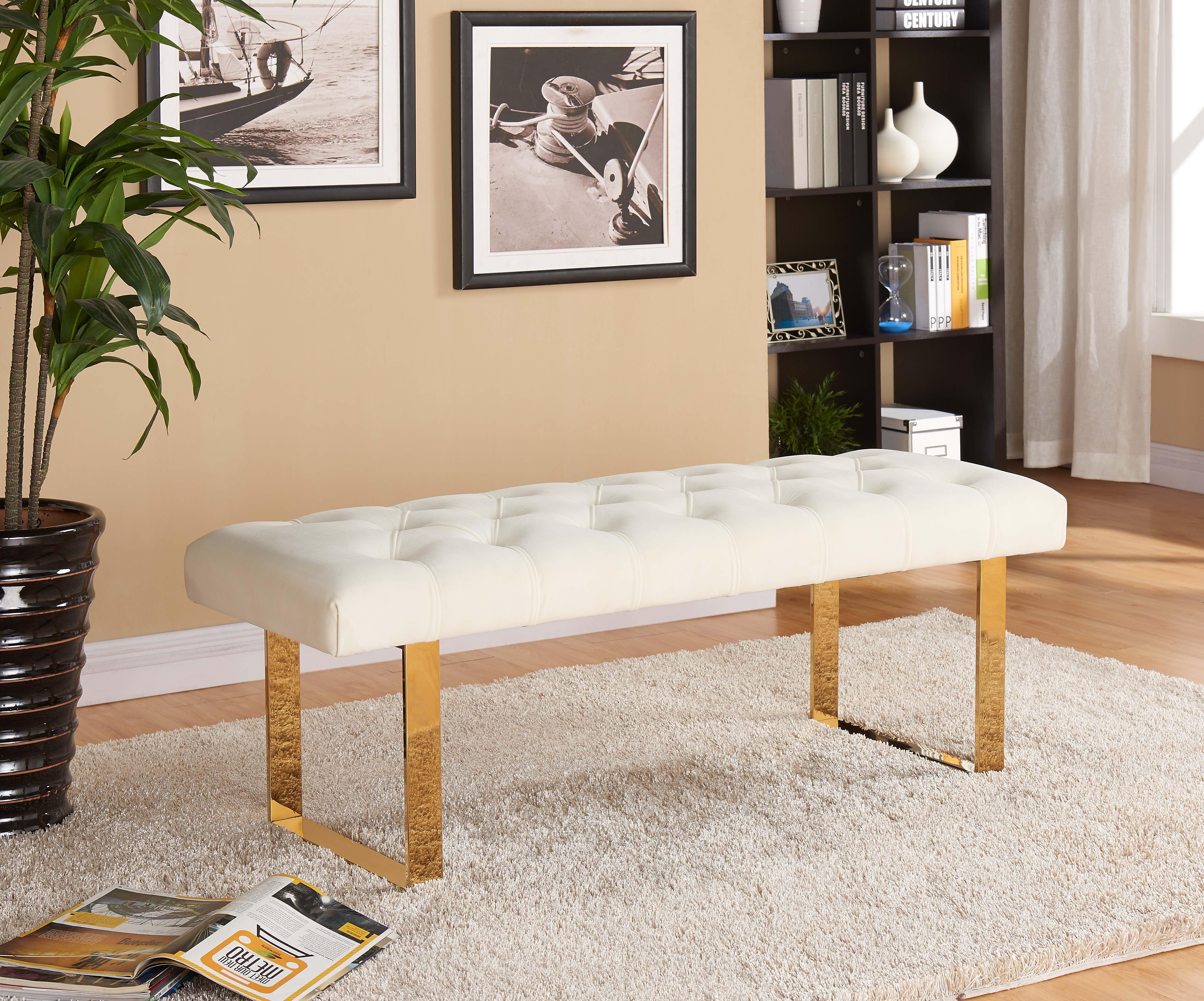 

    
Meridian 114 Ethan Bench in Cream Stainless Steel Contemporary Style
