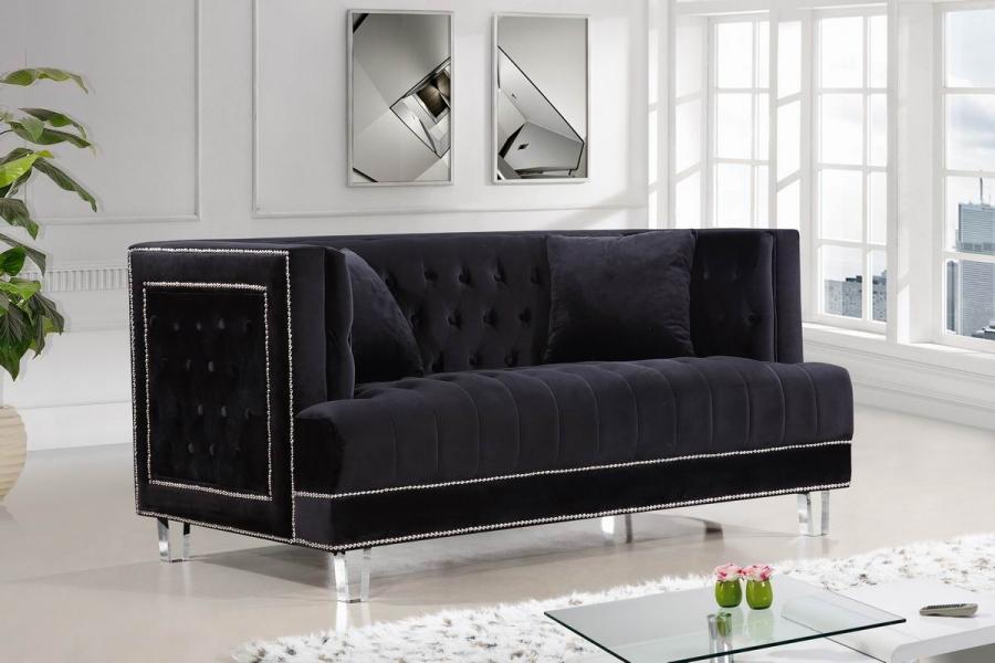 

        
Meridian Furniture Lucas 609BL-S-Set-2 Sofa Set Black Velvet 00647899944994
