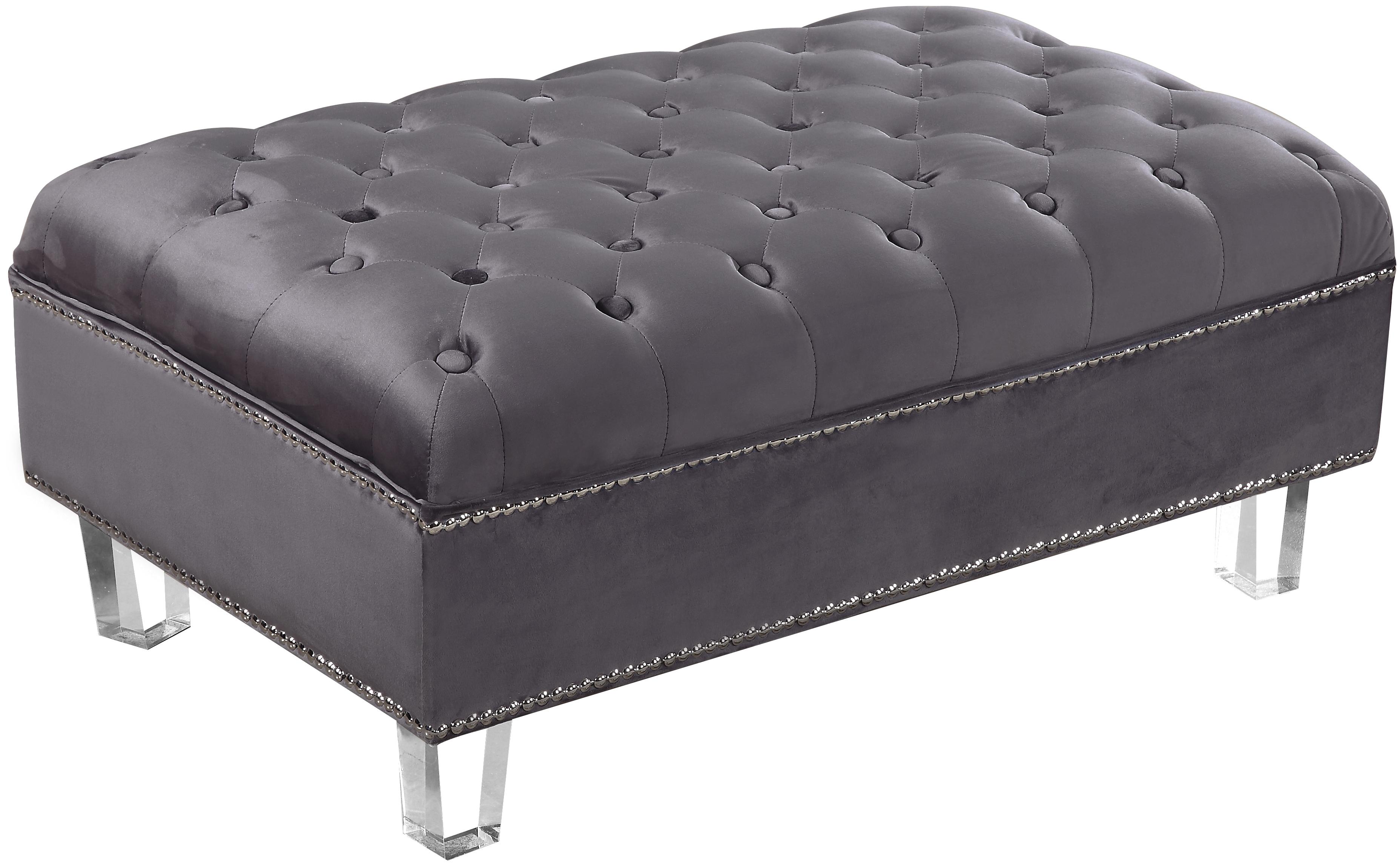 

        
Meridian Furniture 609 Lucas Grey Sofa Loveseat Chair and Ottoman Set Gray Velvet 00647899945113
