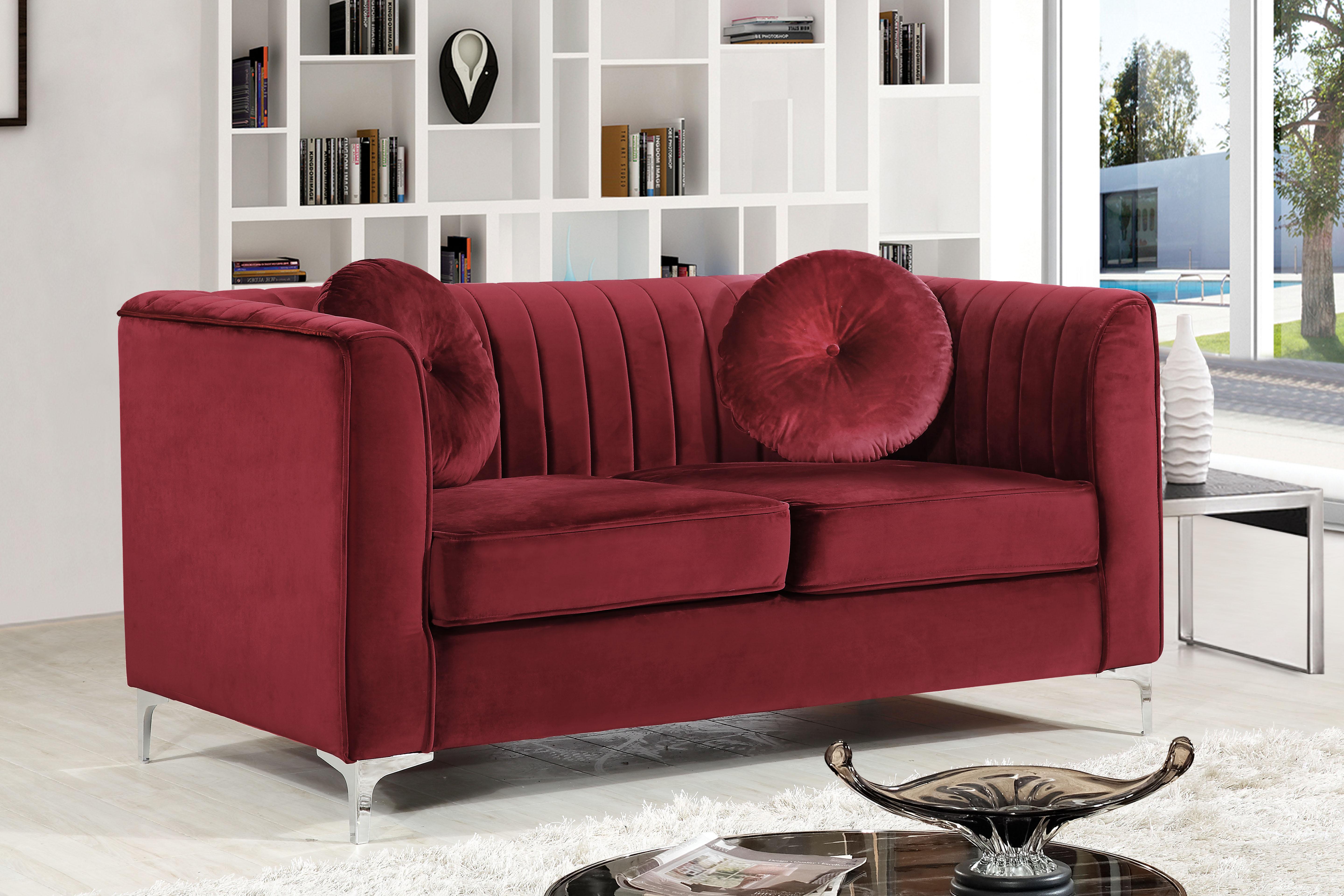 

        
647899945243Burgundy Velvet Sofa Set 3Pcs Isabelle 612Burg-S Meridian Contemporary Modern
