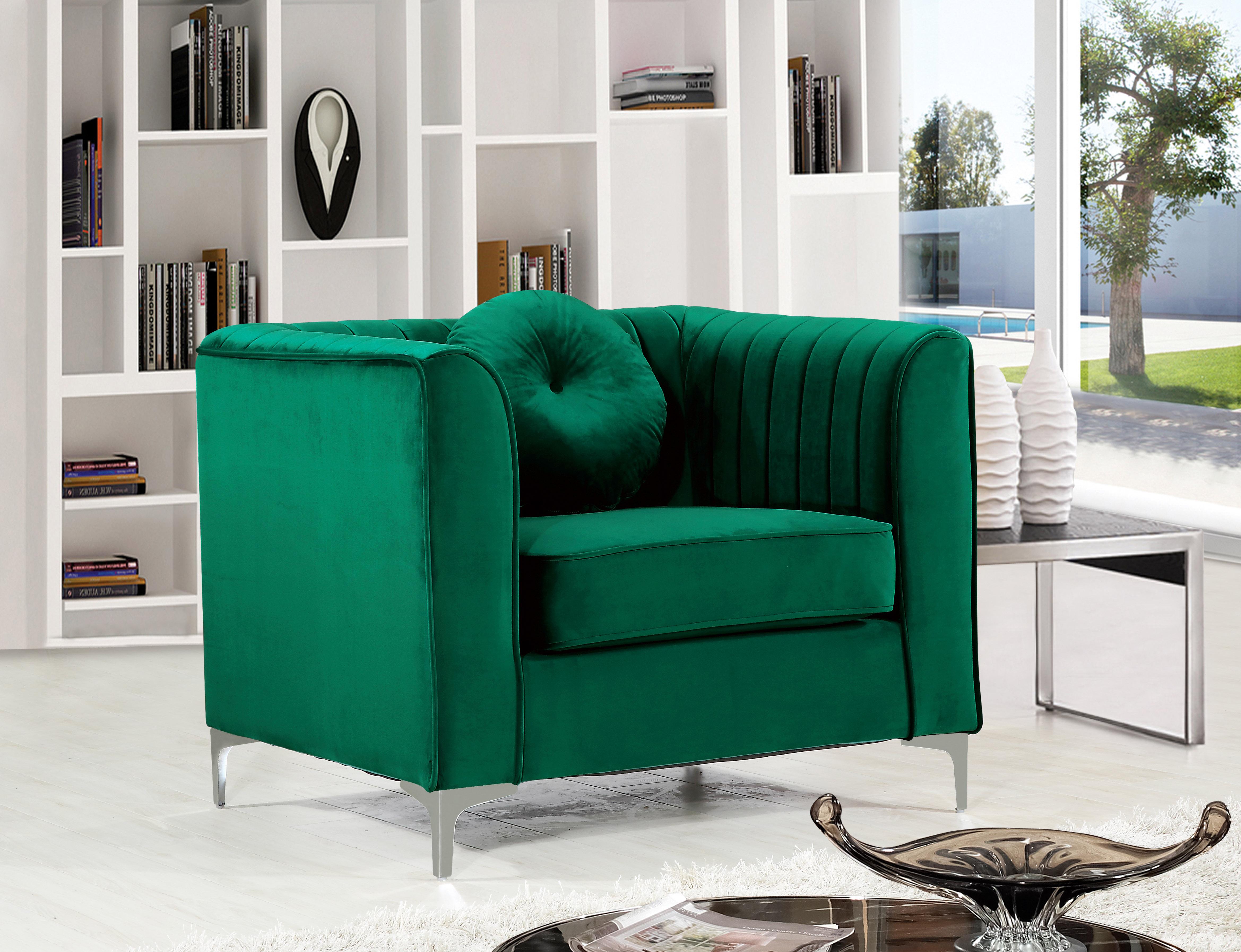 

    
612Green-S-Set-3 Green Velvet Sofa Set 3Pcs Isabelle 612Green-S Meridian Contemporary Modern

