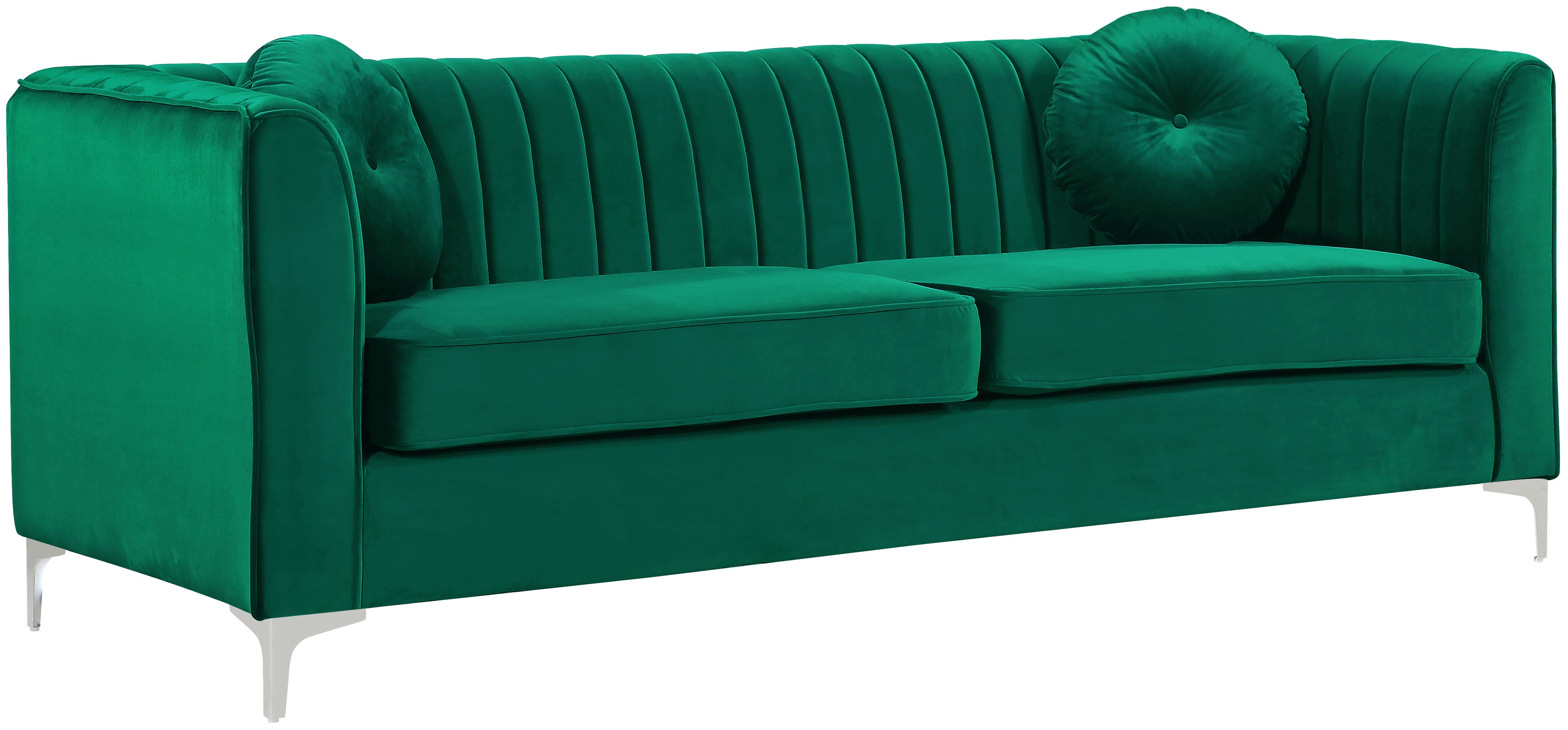 Contemporary Sofa Isabelle 612Green-S 612Green-S in Green Velvet