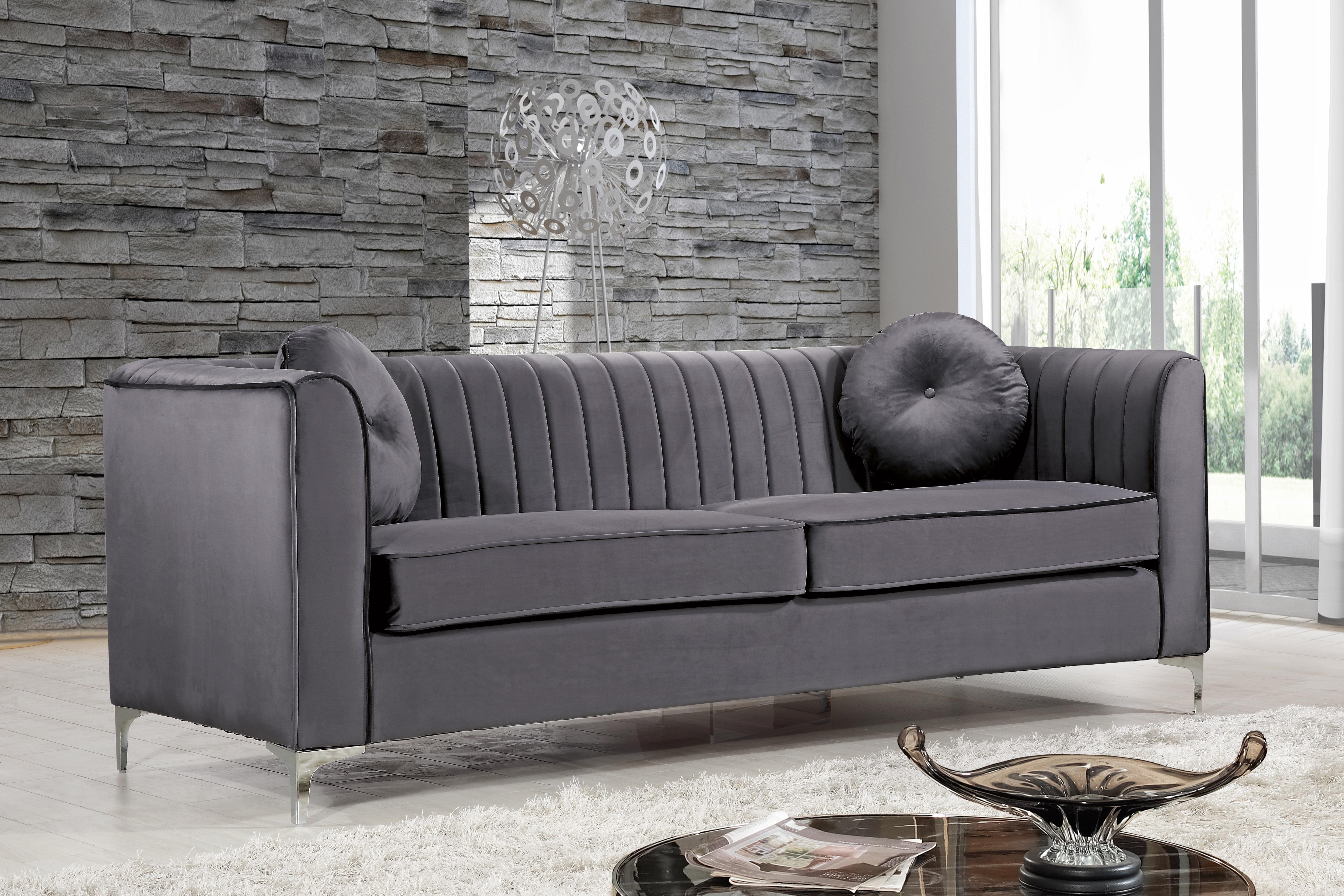 

                    
Meridian Furniture Isabelle 612Grey-S-Set-2 Sofa Set Gray Velvet Purchase 

