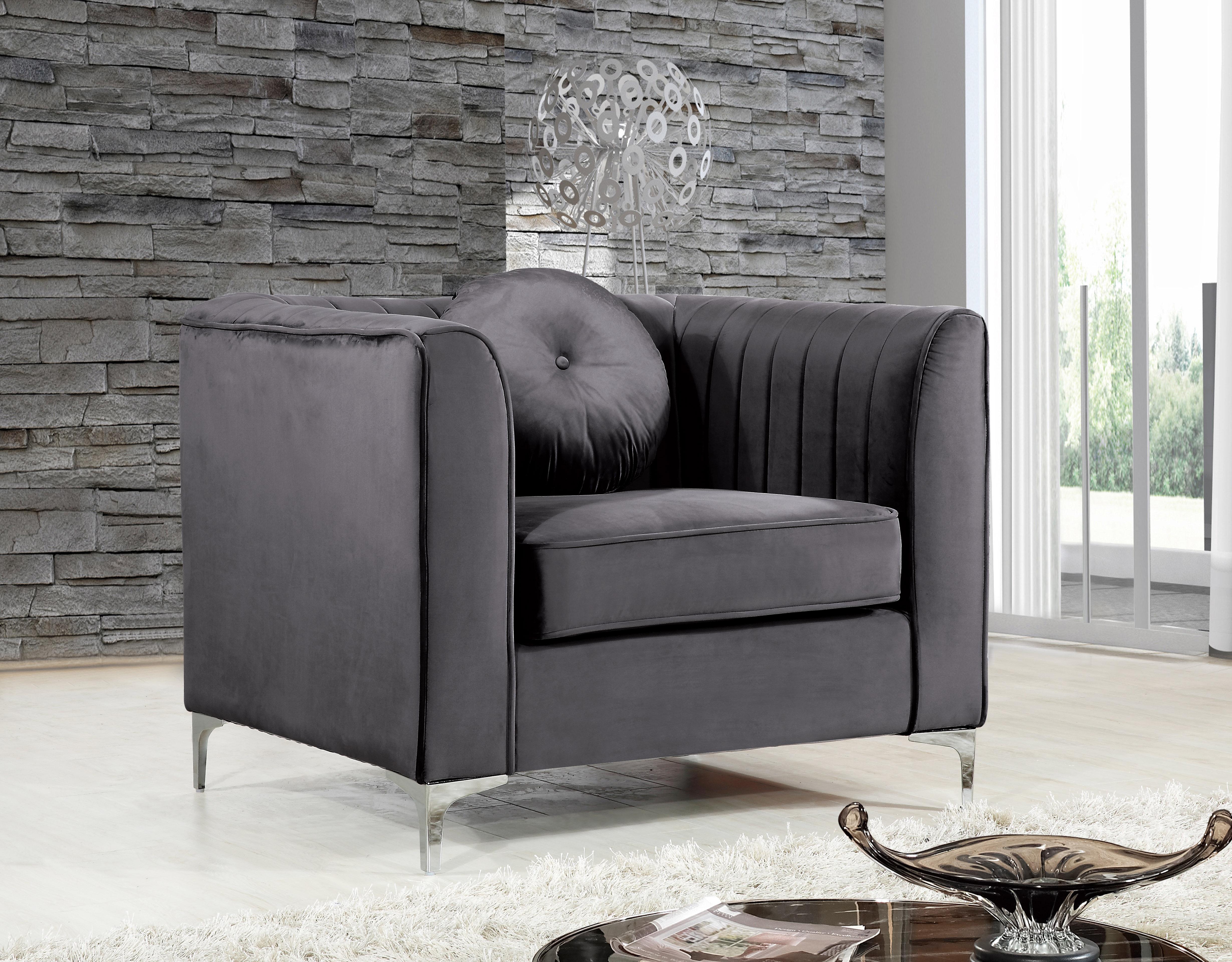

                    
Buy Grey Velvet Sofa Set 3Pcs Isabelle 612Grey-S Meridian Contemporary Modern
