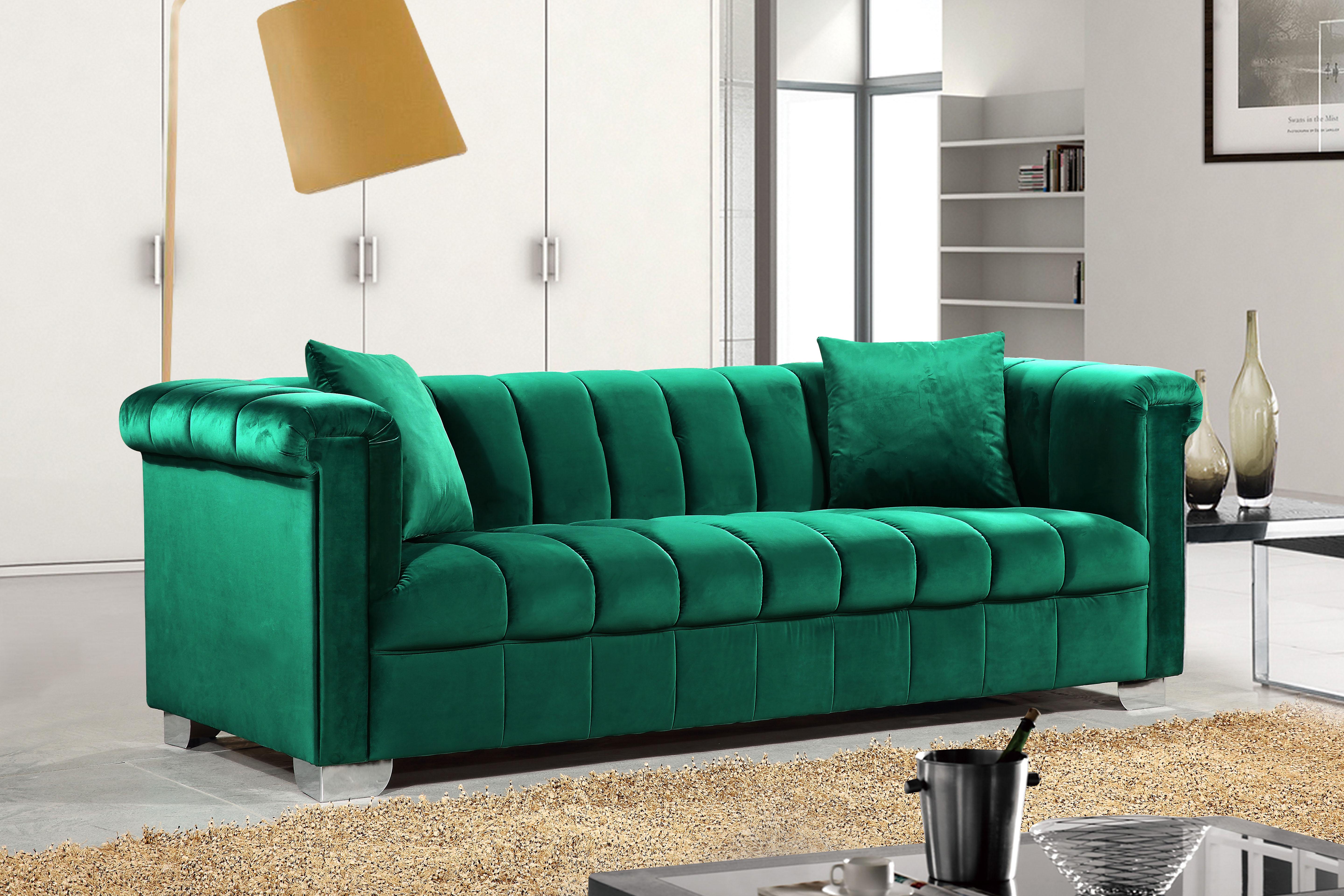 

    
Green Velvet Tufted Sofa Set 3Pcs Kayla 615Green-S Meridian Contemporary Modern
