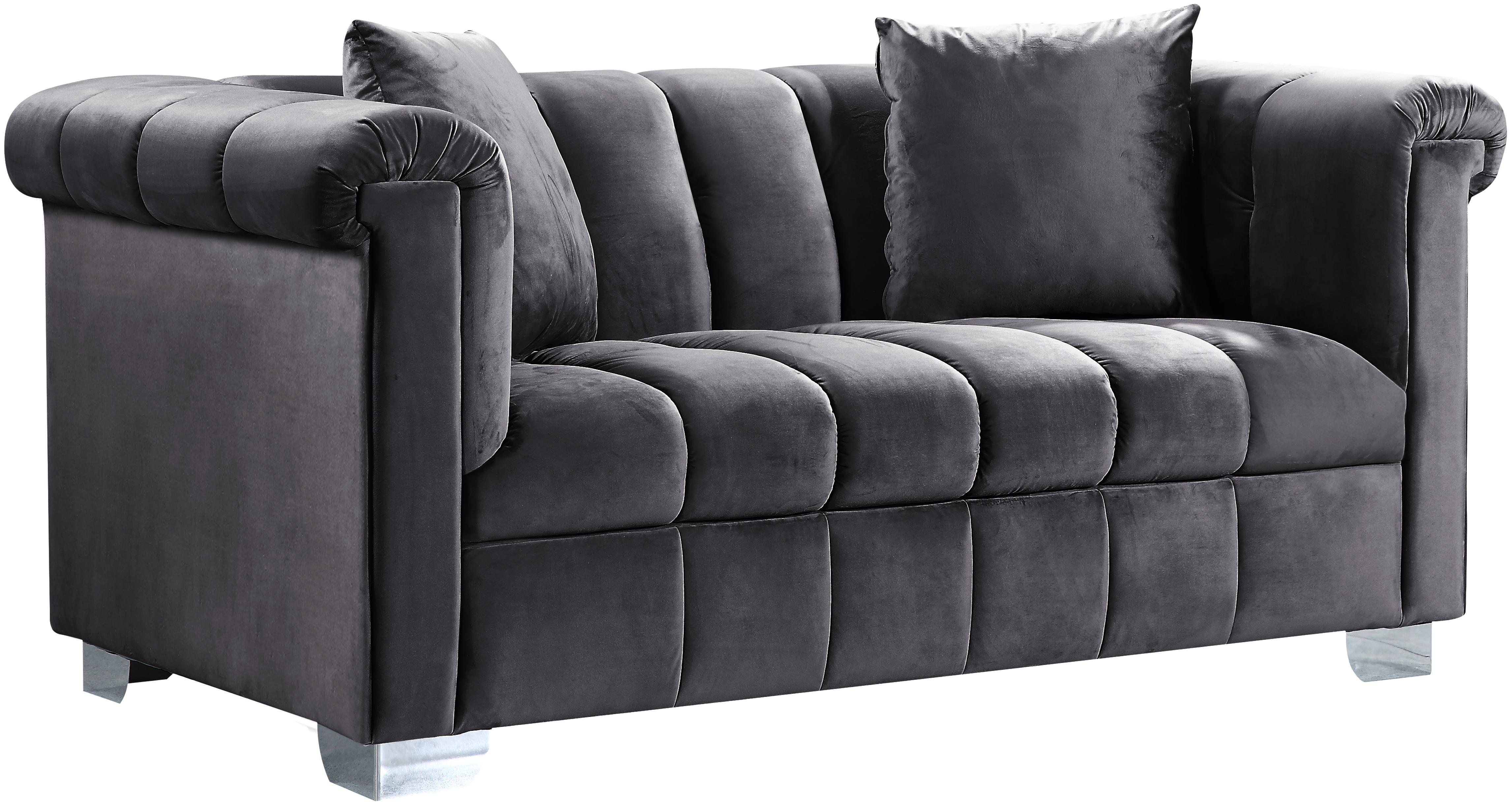 

    
615Grey-S-Set-3 Grey Velvet Tufted Sofa Set 3Pcs Kayla 615Grey-S Meridian Contemporary Modern

