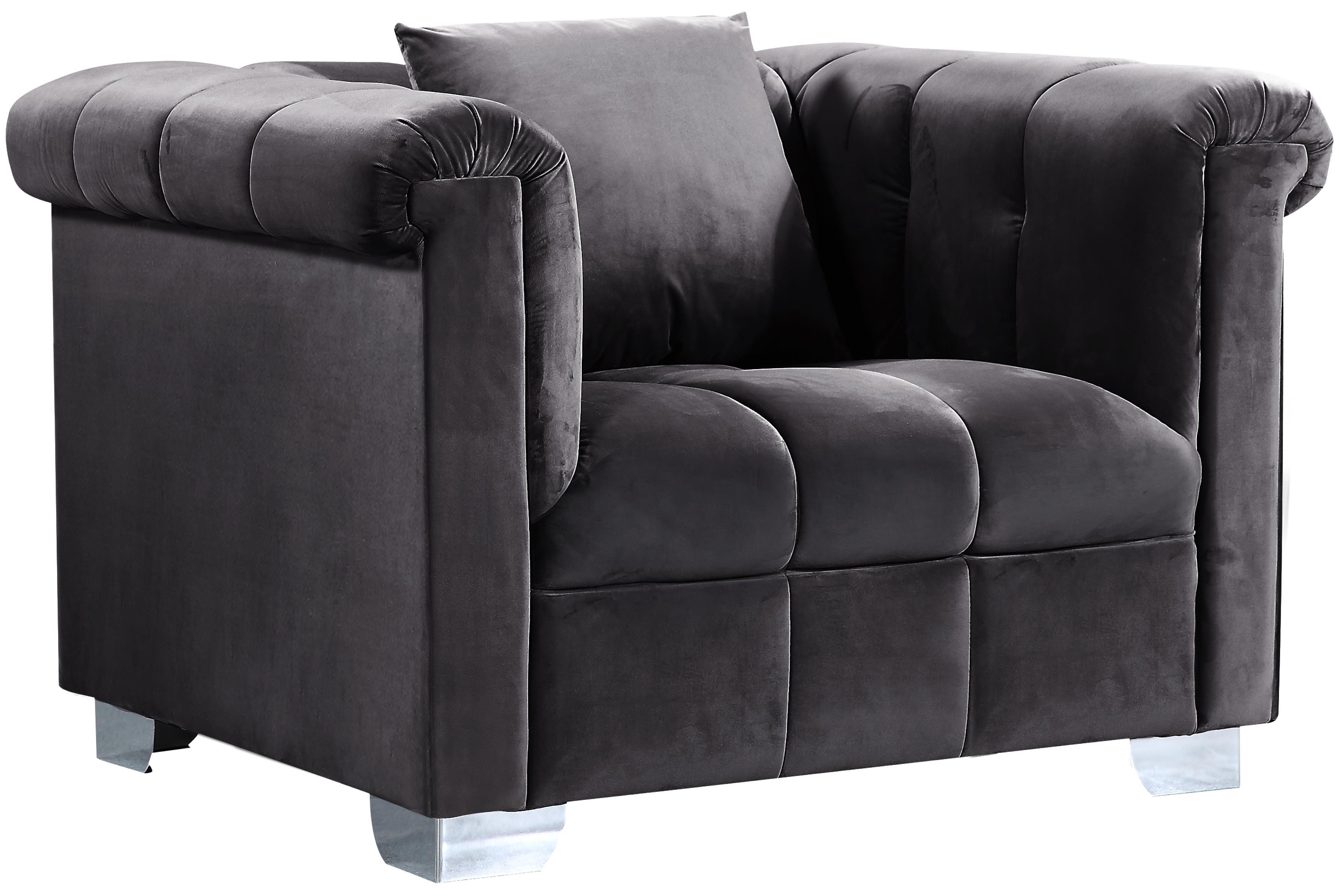 

                    
Buy Grey Velvet Tufted Sofa Set 3Pcs Kayla 615Grey-S Meridian Contemporary Modern
