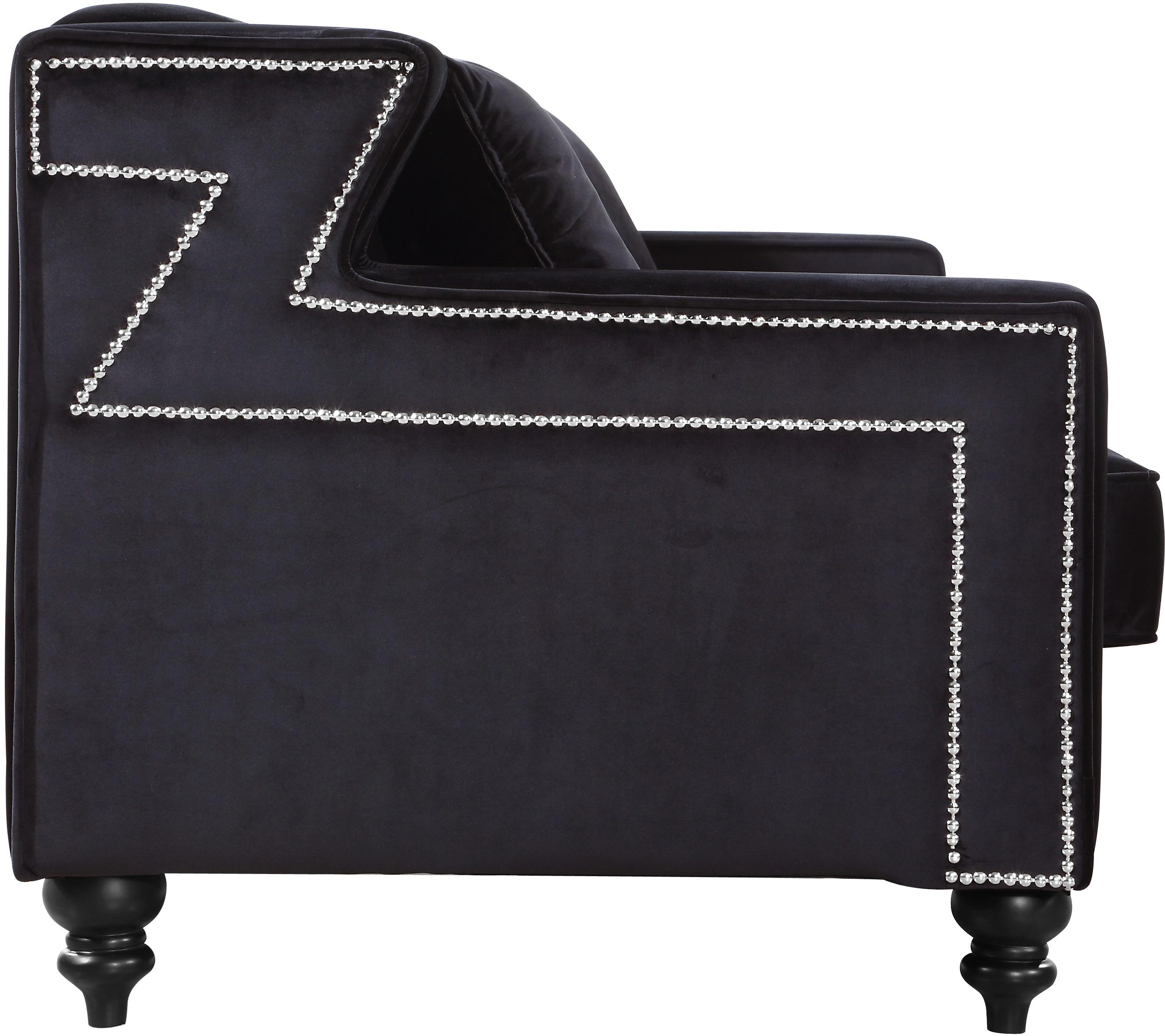 

    
Meridian Furniture 616 Harley Black Velvet Tufted Back Sofa & Loveseat Set 2 Pcs Modern
