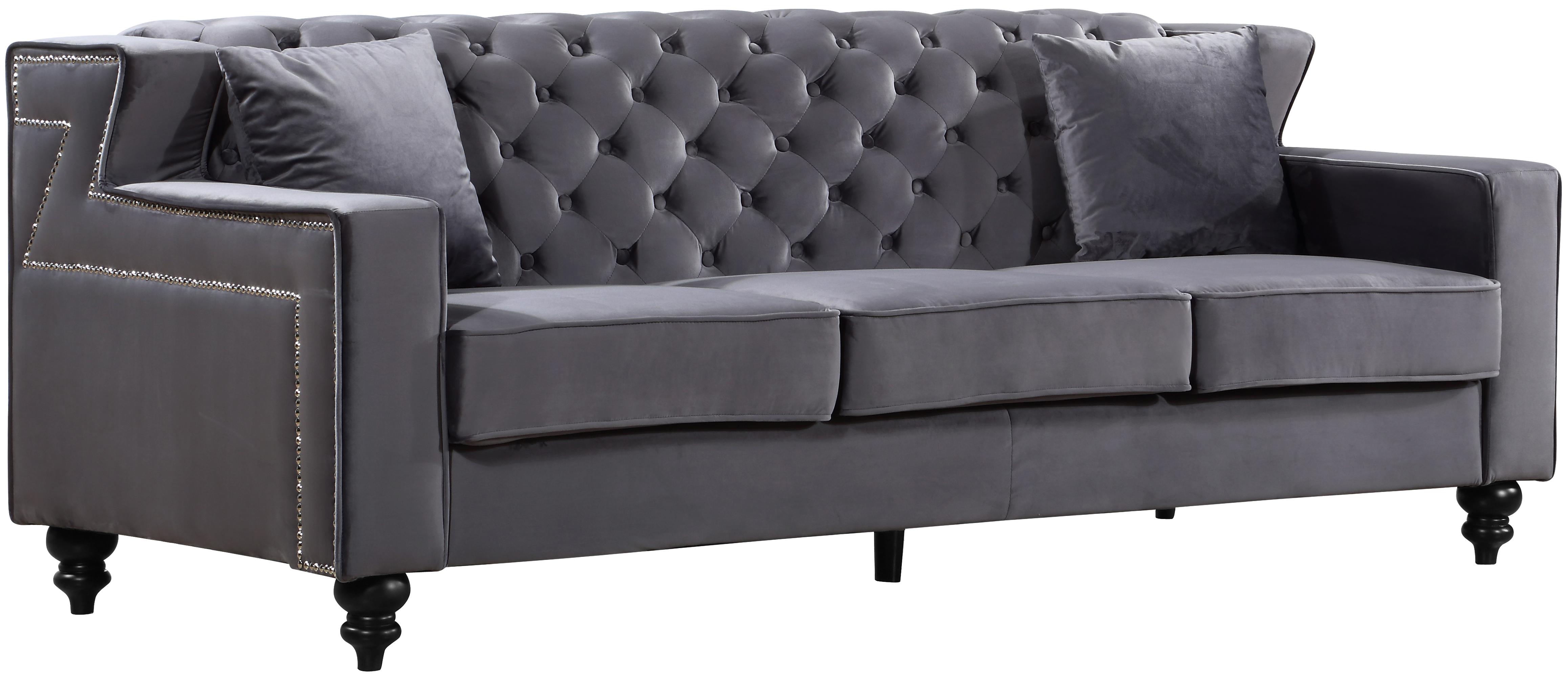 

    
616Grey-Set-3 Meridian Furniture 616 Harley Grey Velvet Tufted Sofa Loveseat & Chair Set 3Pcs
