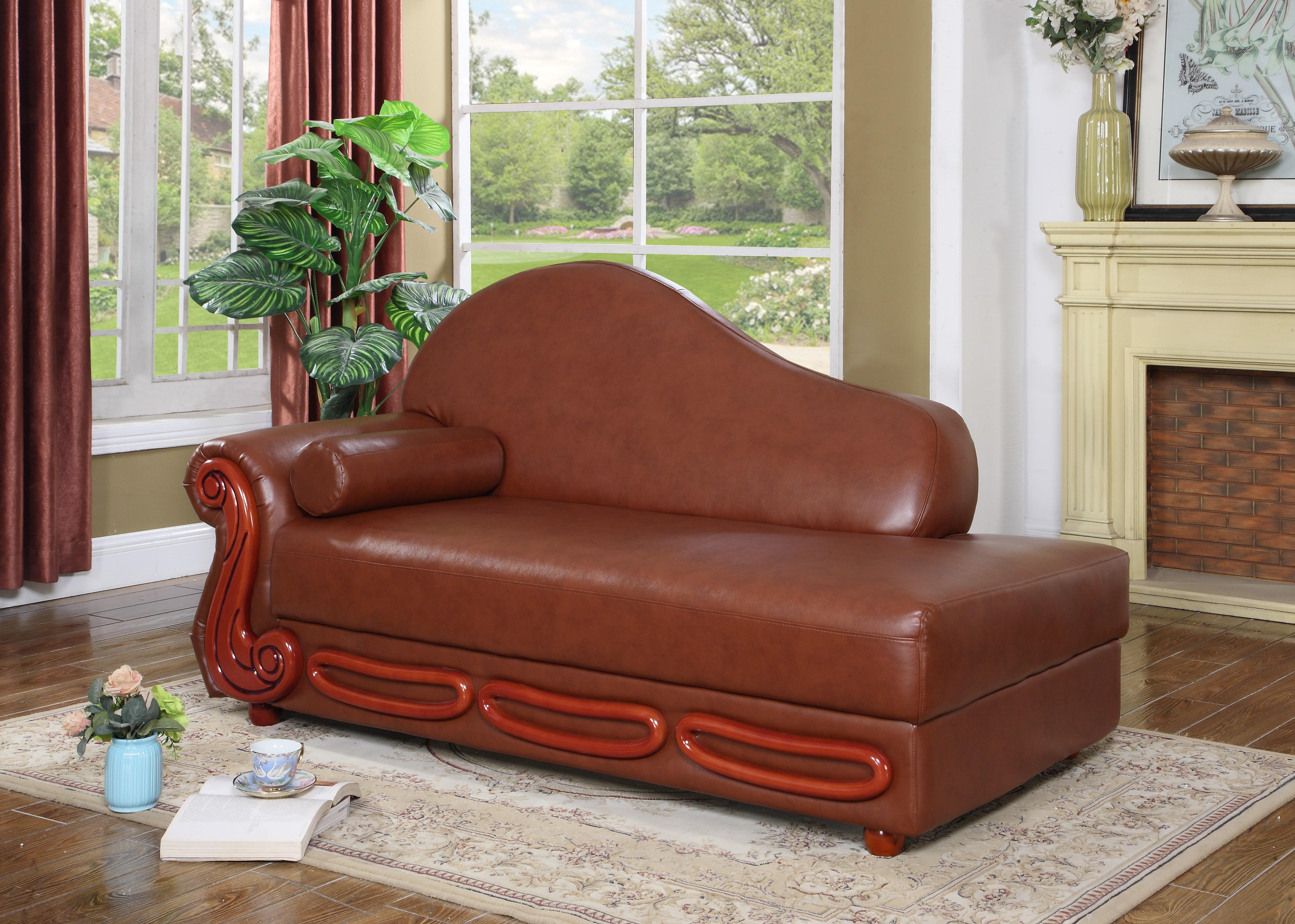 

    
Meridian 632 Bella Brown Bonded Leather Living Room Chaise Traditional Classic
