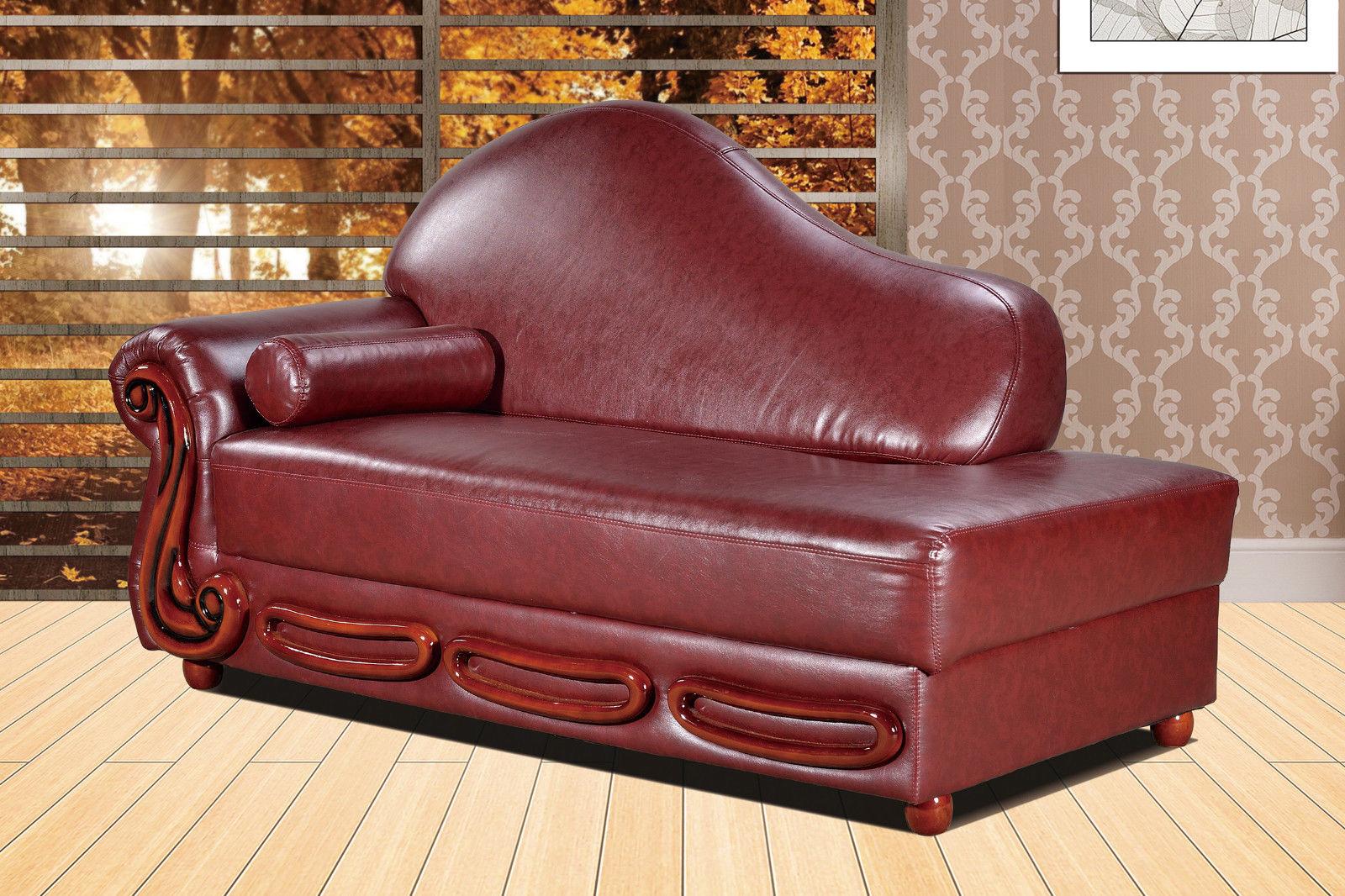 

    
Meridian 632 Bella Burgundy Bonded Leather Chaise Traditional Classic
