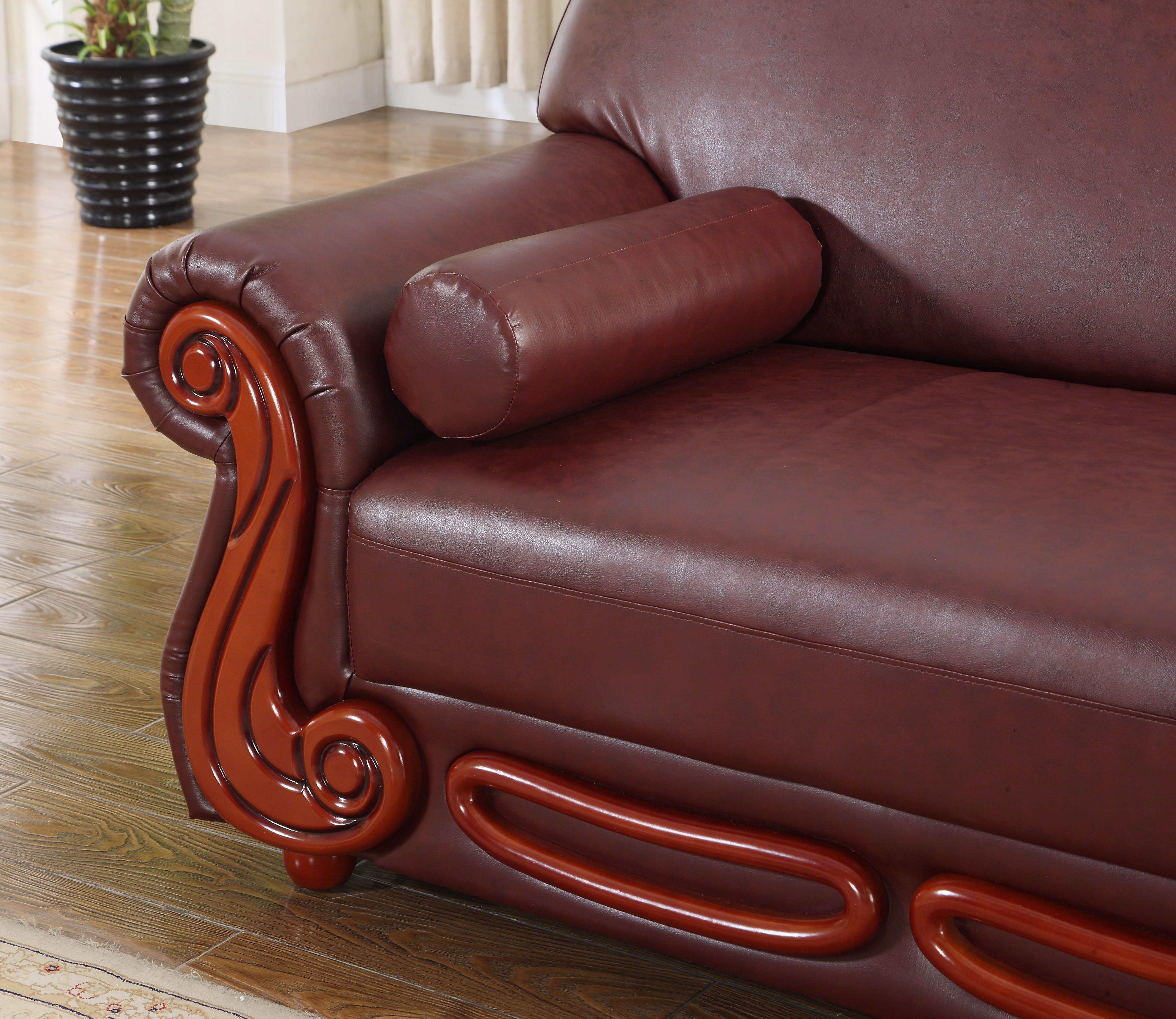 

    
Meridian 632 Bella Burgundy Bonded Leather Chaise Traditional Classic
