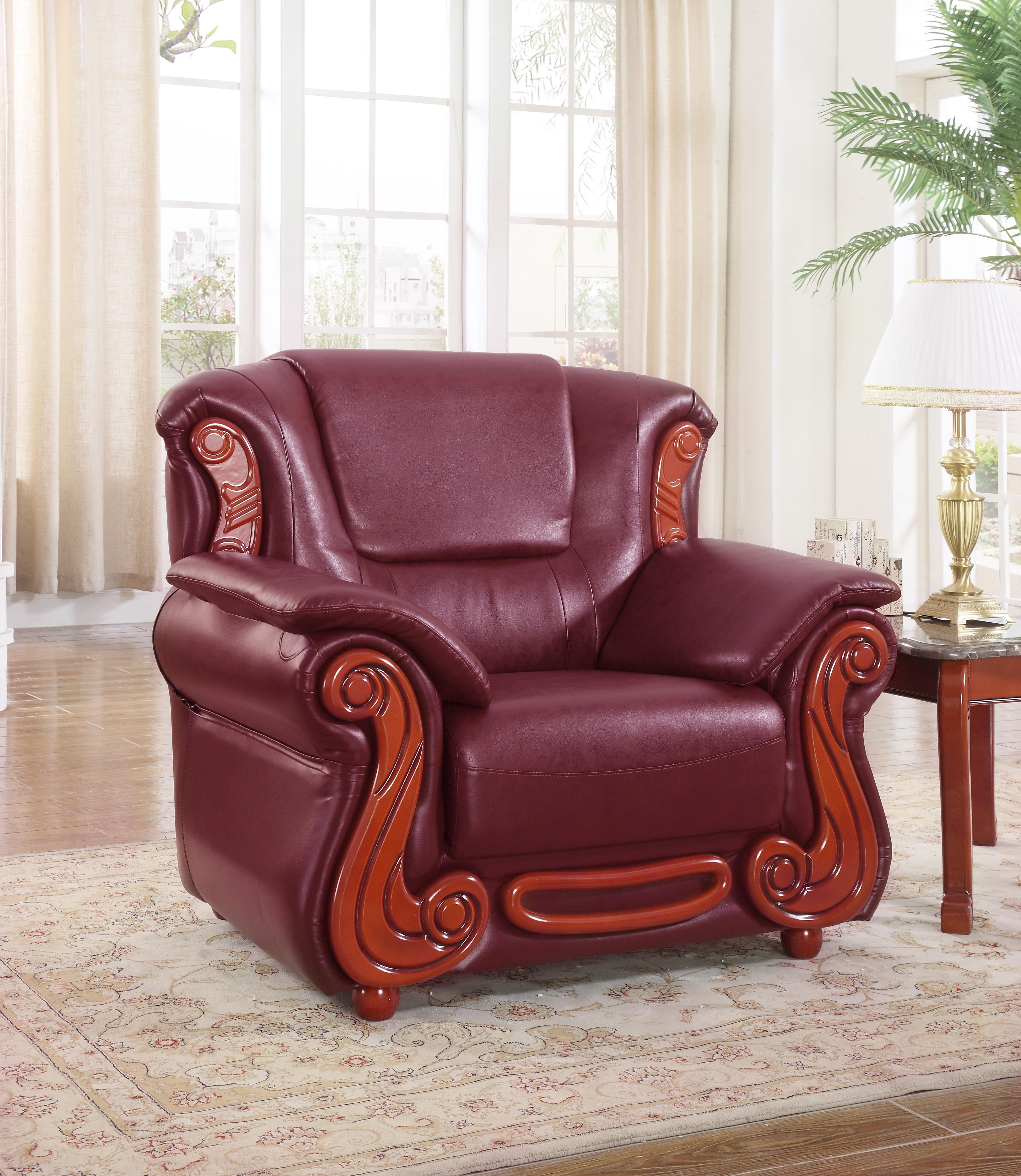

                    
Meridian Furniture 632 Bella Burgundy Sofa Loveseat and Chair Set Burgundy Bonded Leather Purchase 
