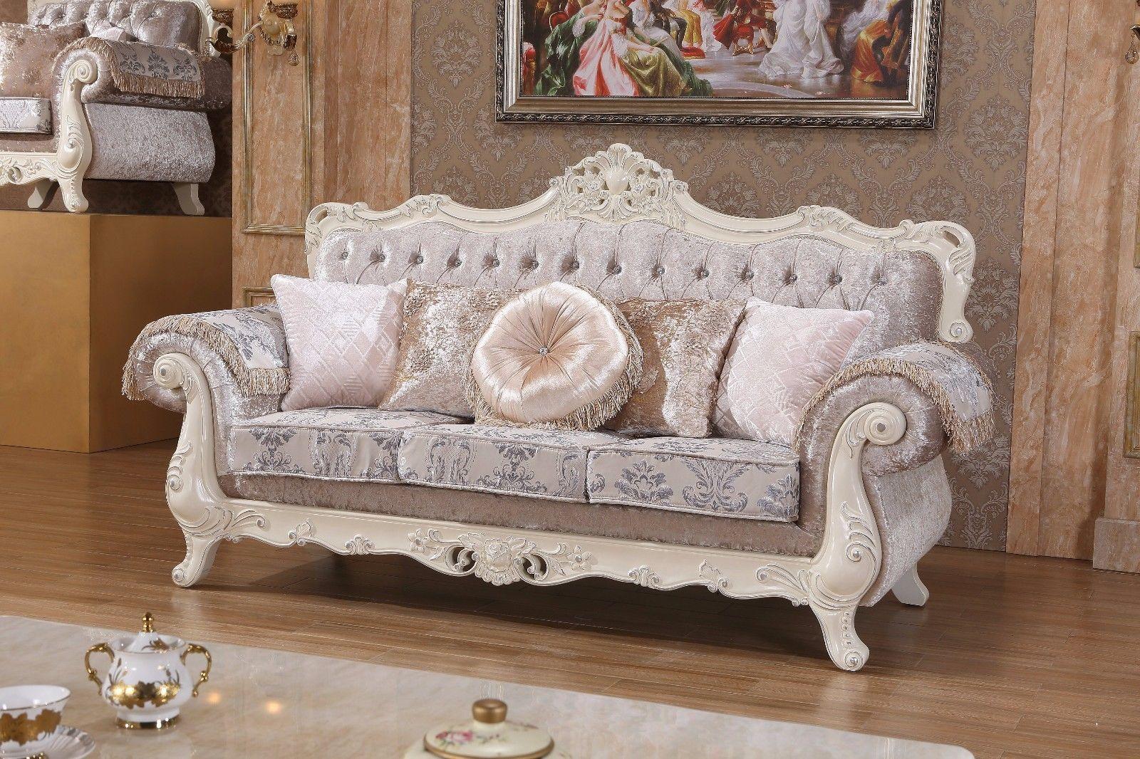 

    
Meridian 638 Venice Silver Crystal Living Room Sofa Traditional Classic
