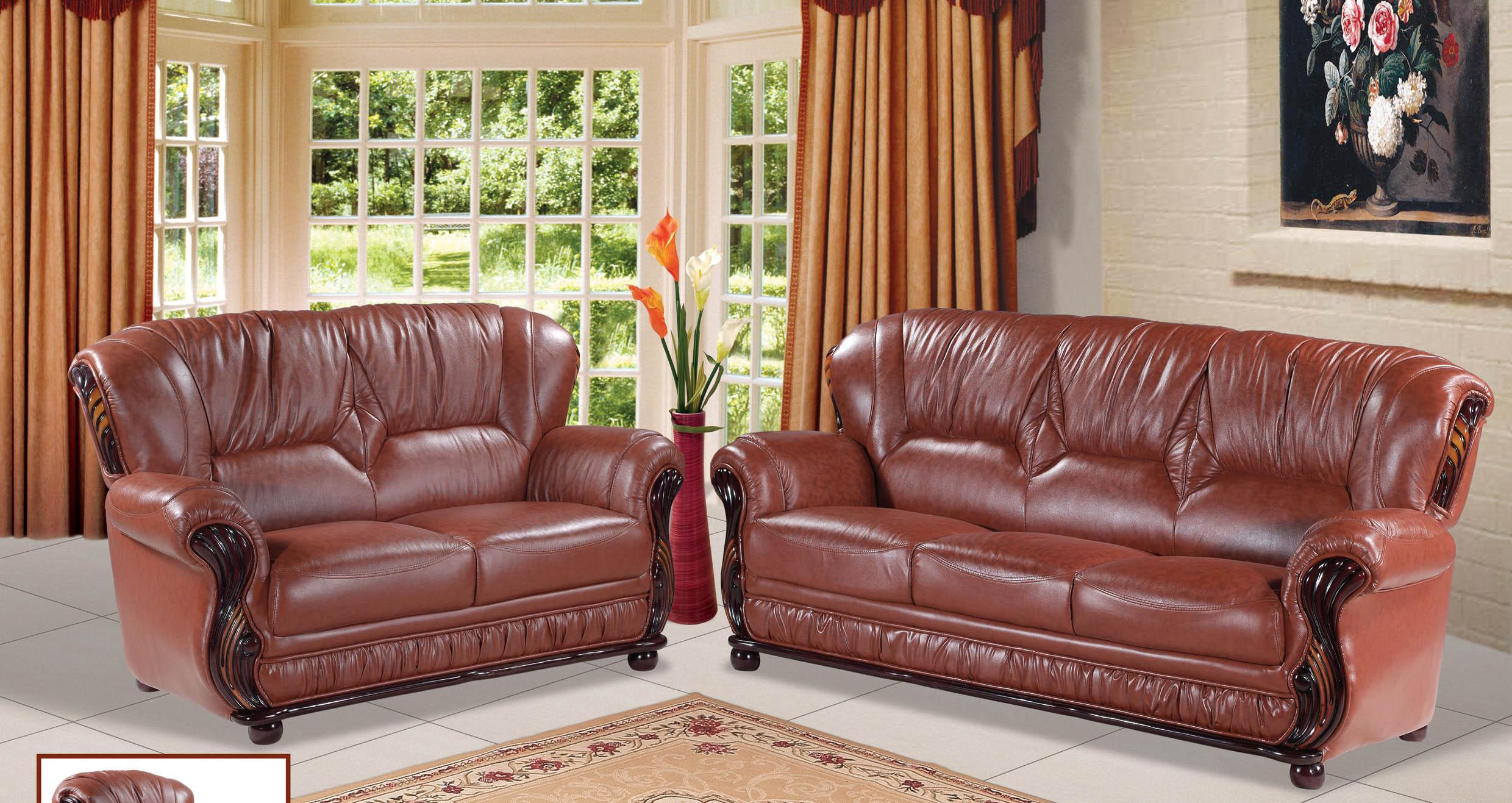 

    
Meridian 639 Mina Brown Bonded Leather Sofa Set 2Pcs Traditional Classic
