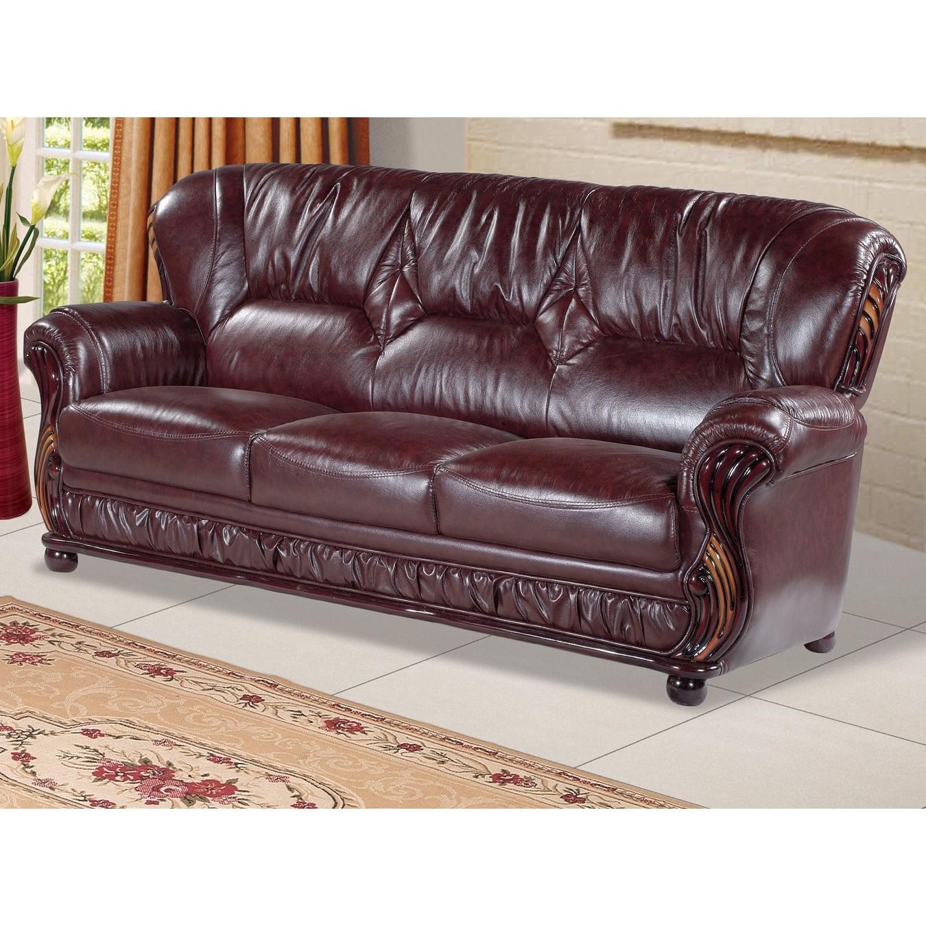 

    
Meridian 639 Mina Burgundy Bonded Leather Sofa Set 2Pcs Traditional Classic
