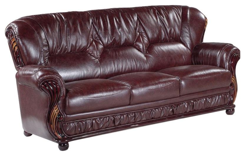 

    
Meridian 639 Mina Burgundy Bonded Leather Sofa Traditional Classic
