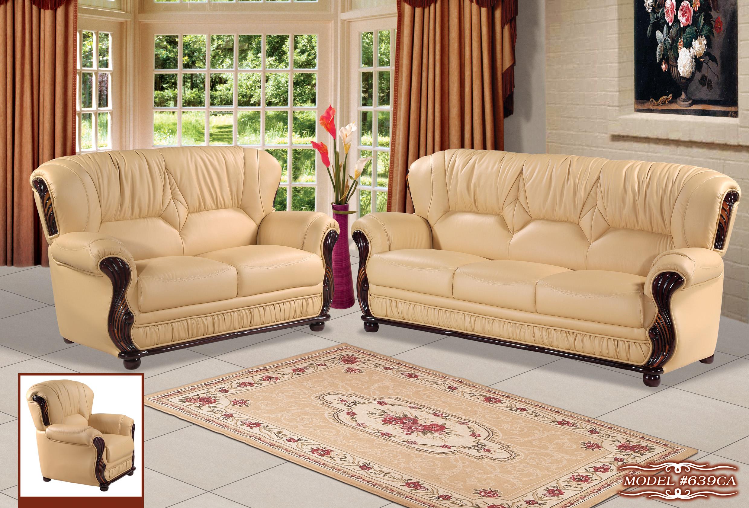 

    
Meridian 639 Mina Cappuccino Bonded Leather Sofa Set 3Pcs Traditional Classic
