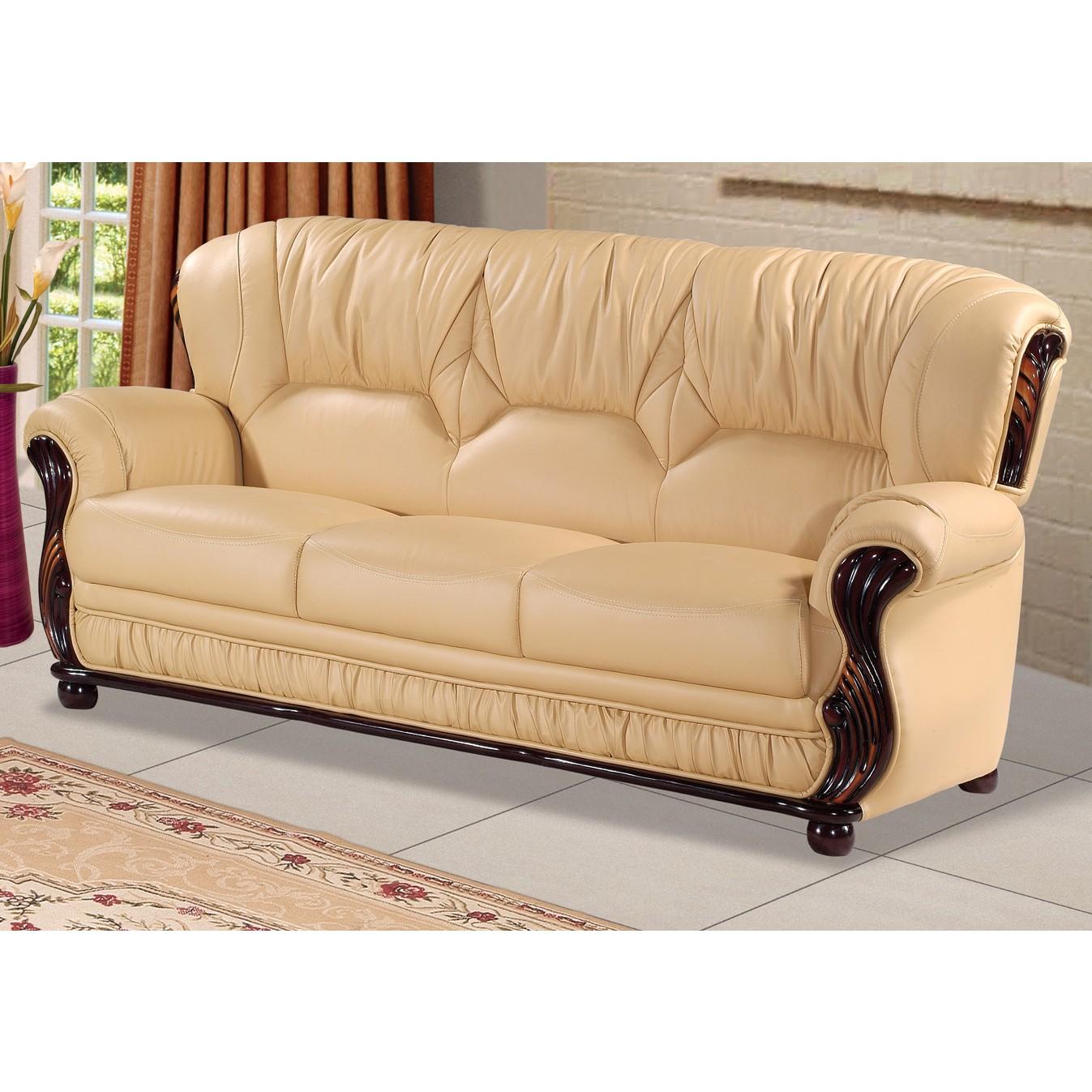 

    
Meridian 639 Mina Cappuccino Bonded Leather Sofa Traditional Classic
