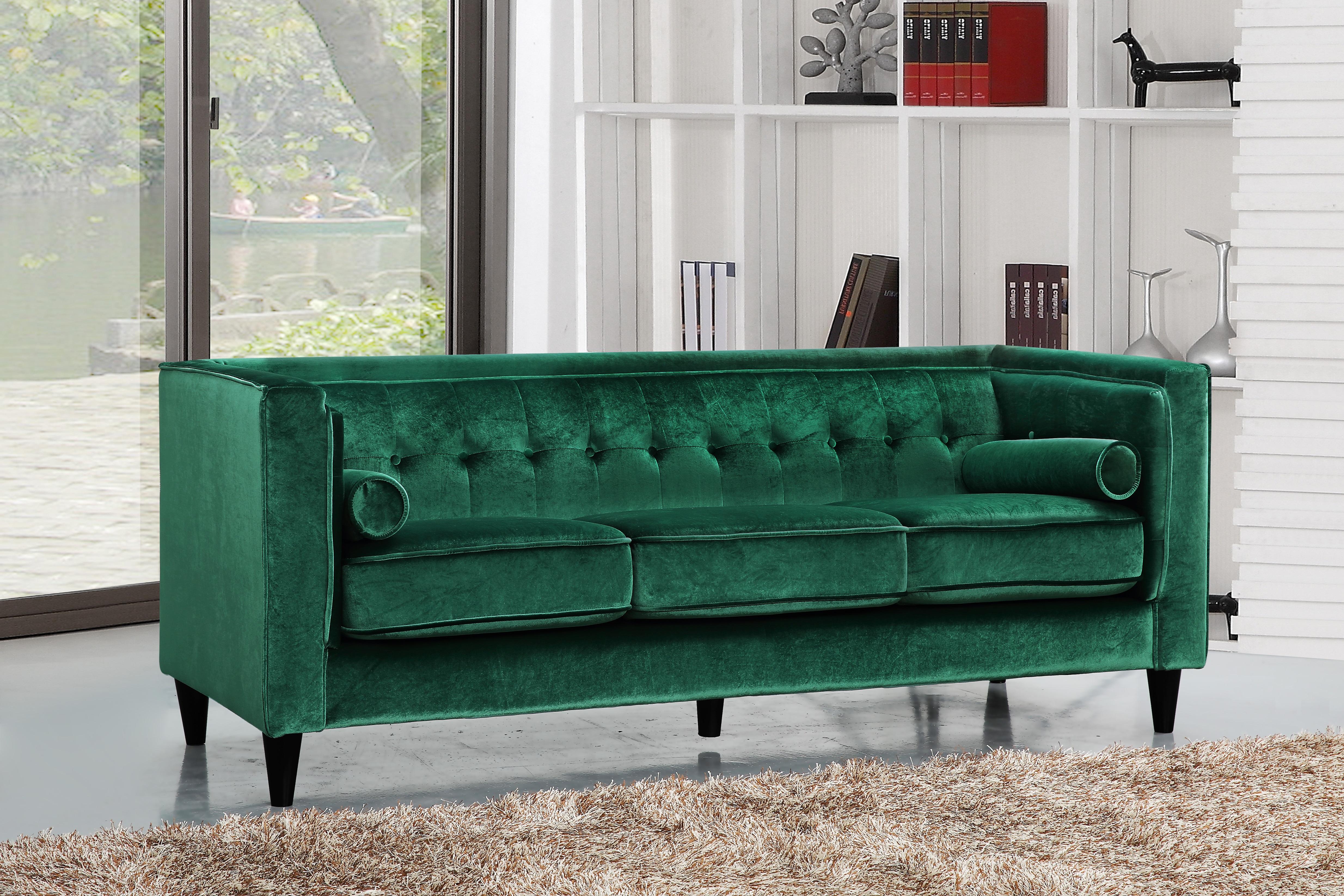 

    
Green  Velvet Sofa Contemporary Meridian Furniture 642 Taylor
