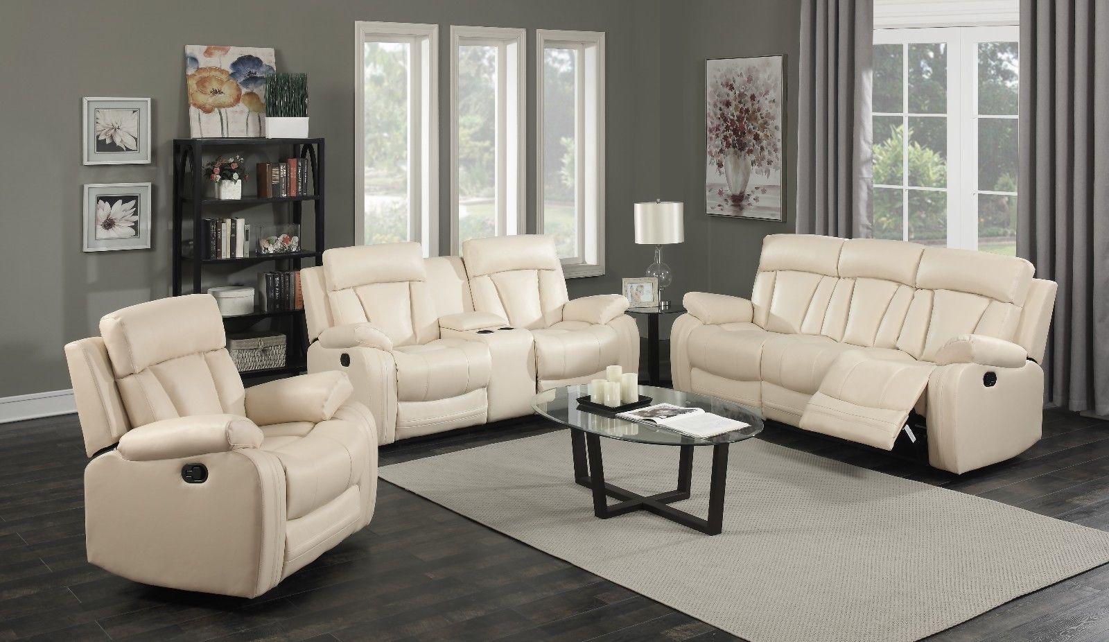 

    
Meridian 645 Avery Beige Bonded Leather Reclining Sofa Set 3Pcs Contemporary
