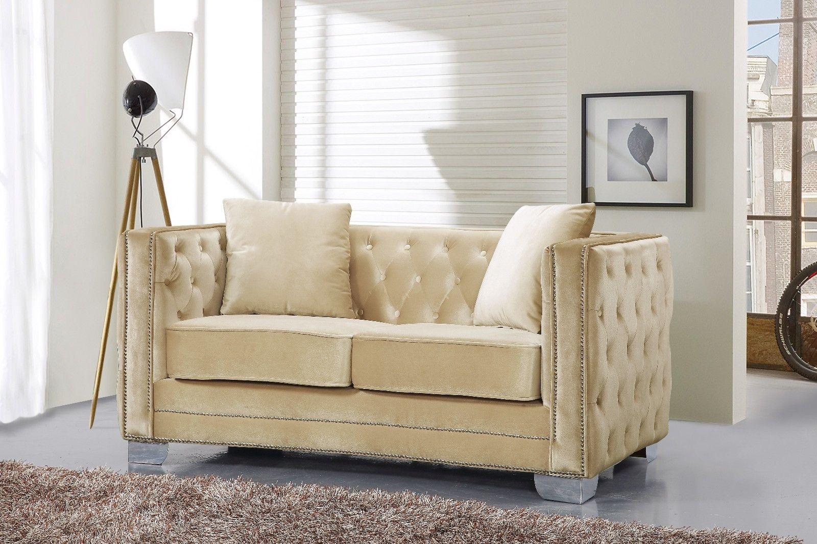 

        
Meridian Furniture Reese Sofa Loveseat Beige Velvet 635963991081
