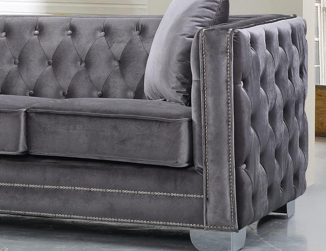 

        
Meridian Furniture 648 Reese Grey Sofa Gray Velvet 635963991111

