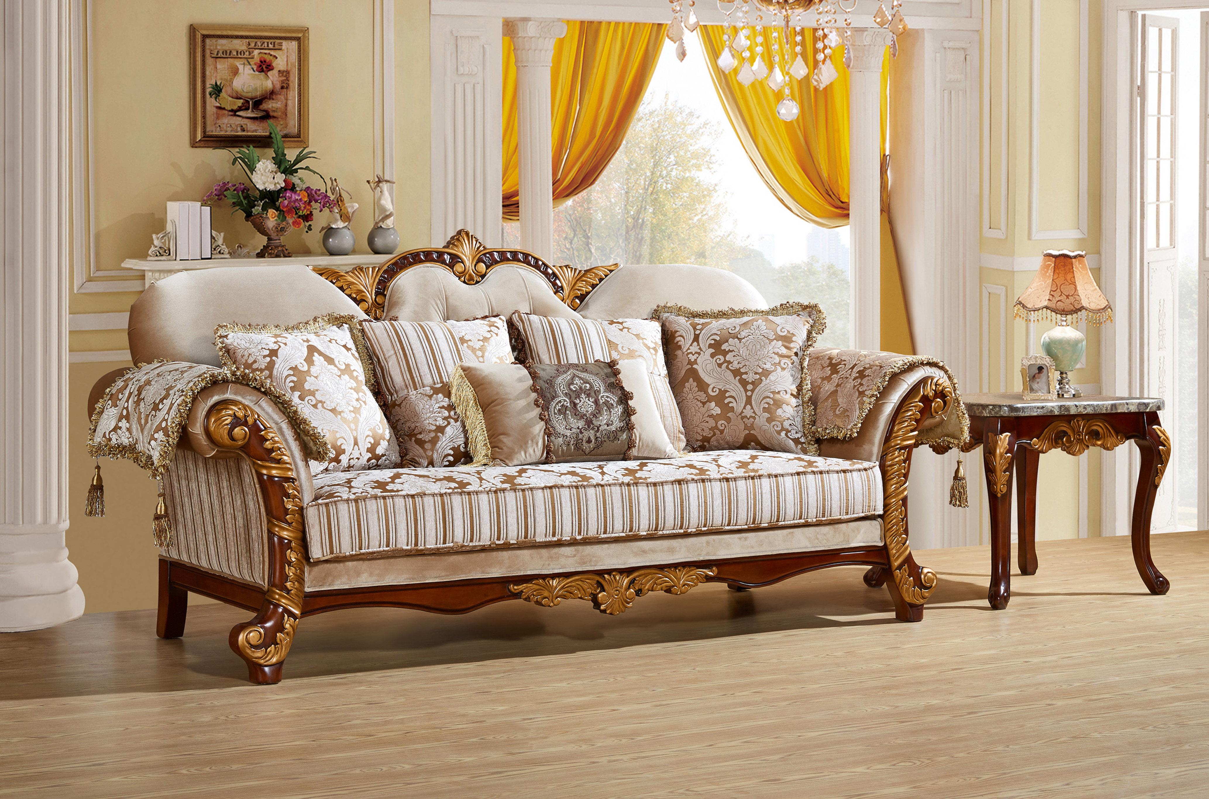 

    
Meridian 651 Camelia Cream w/Gold Living Room Set 3Pcs Carved Wood Traditional
