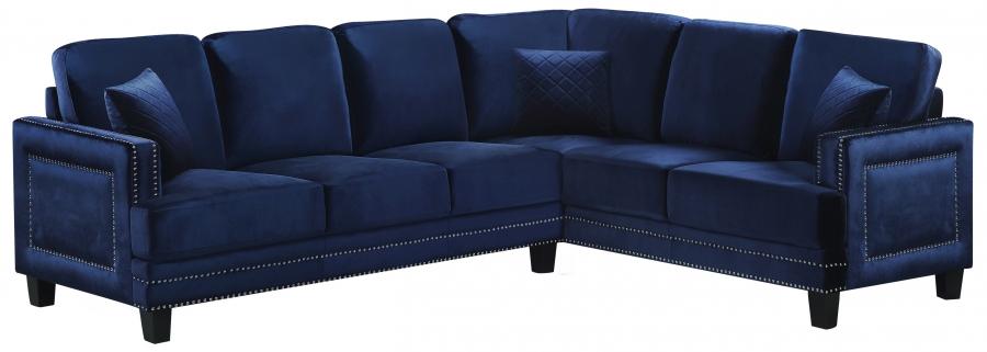 

    
Navy Velvet Upholstery Sectional Sofa RAF Meridian Furniture 655 Ferrara
