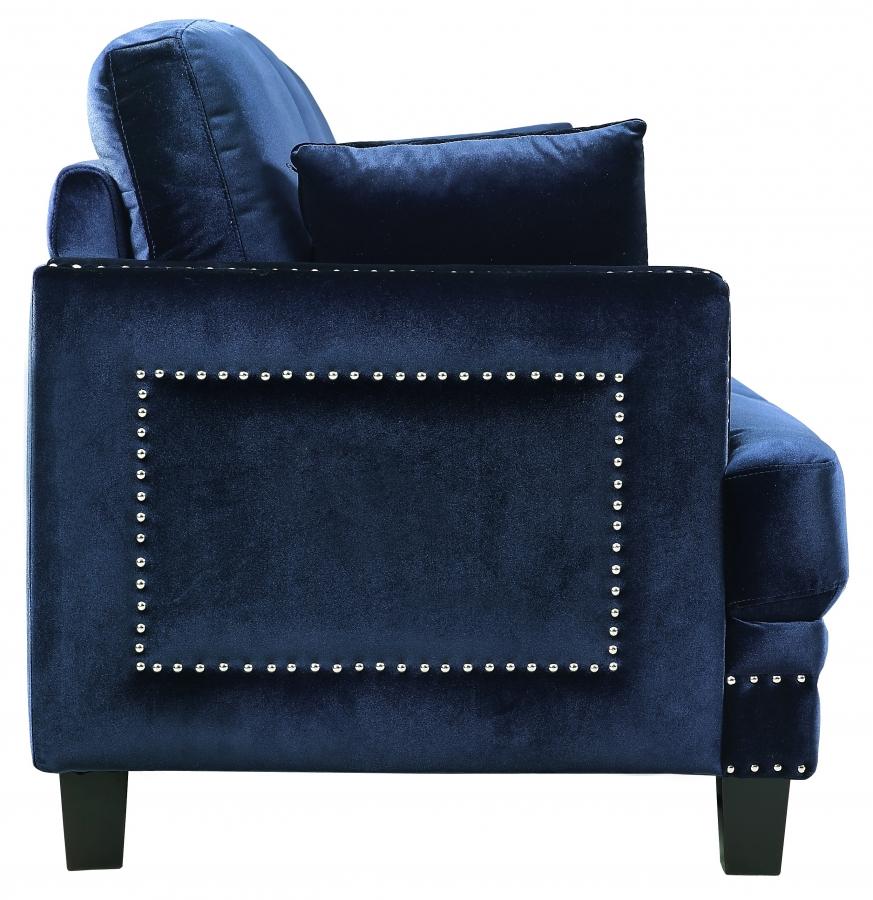 

    
Navy Velvet Upholstery Sectional Sofa LAF Meridian Furniture 655 Ferrara
