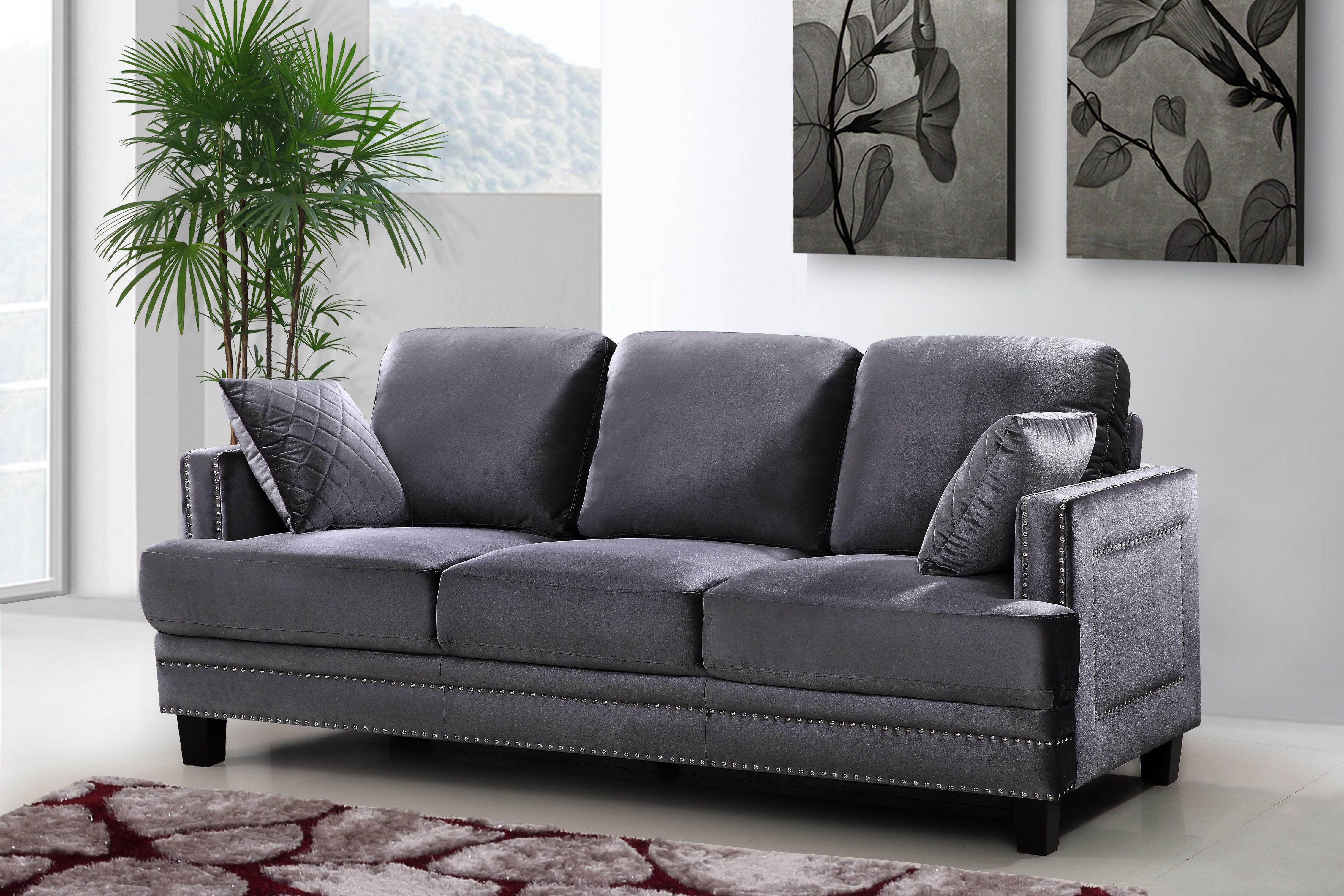 

    
Meridian Furniture 655 Ferrara Sofa Loveseat and Chair Set Gray 655GRY- Set-3
