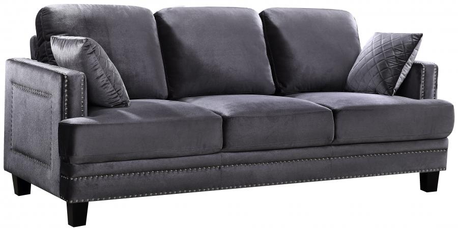 

    
Meridian 655 Ferrara Sofa Loveseat & Chair Set 3Pcs in Grey Velvet Contemporary
