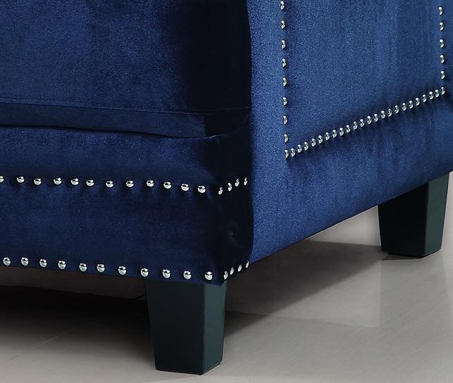 

                    
Buy Meridian 655 Ferrara Sofa Loveseat & Chair Set 3Pcs in Navy Velvet Contemporary
