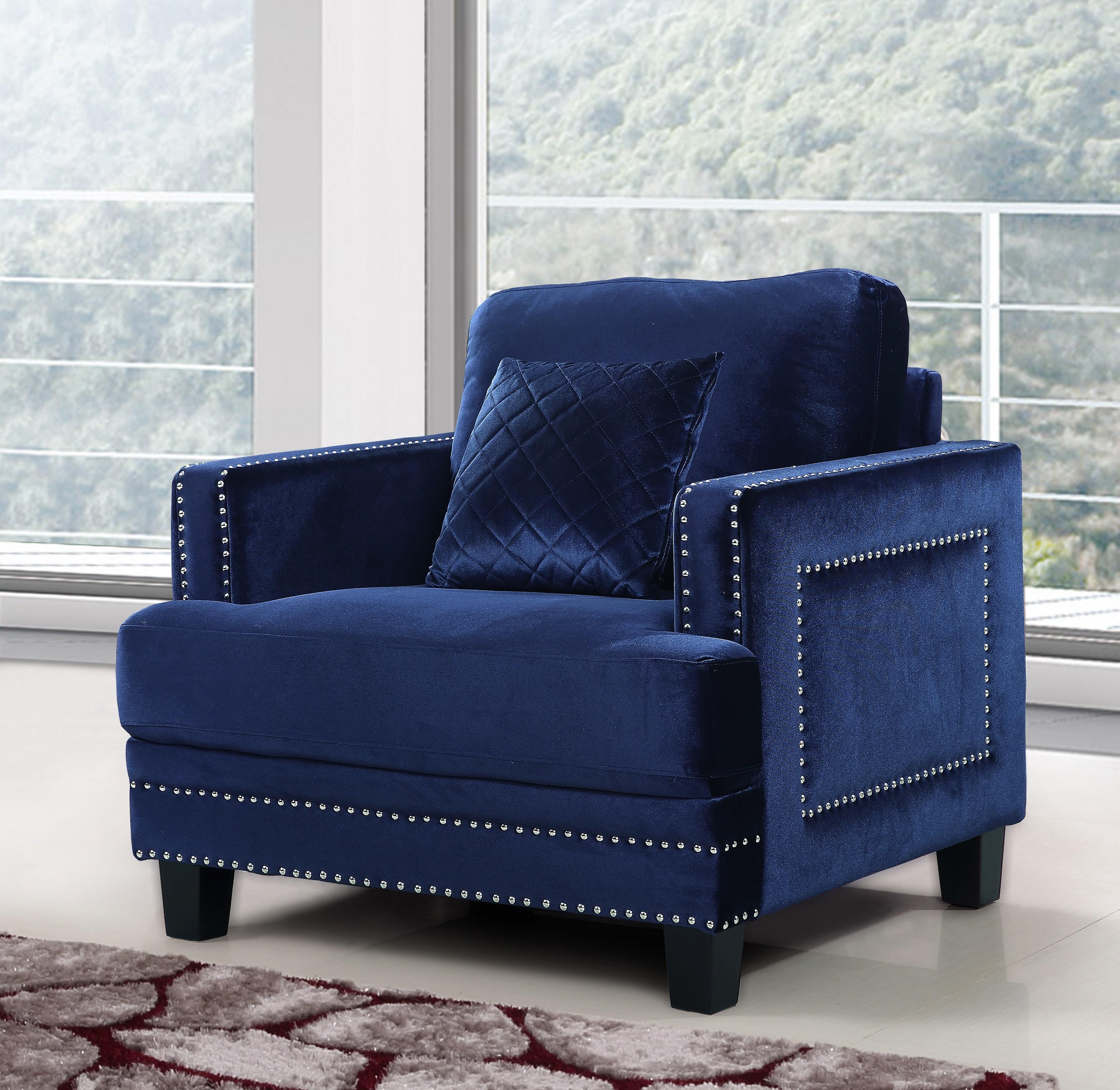 

                    
Meridian Furniture 655 Ferrara Sofa Loveseat and Chair Set Navy Velvet Purchase 
