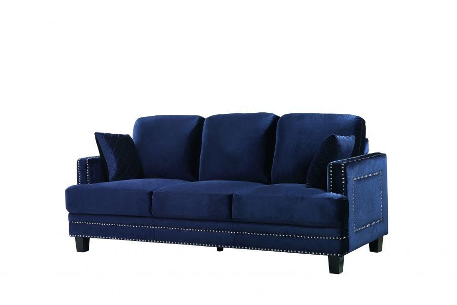

    
Meridian Furniture 655 Ferrara Sofa in Navy Velvet Contemporary Style
