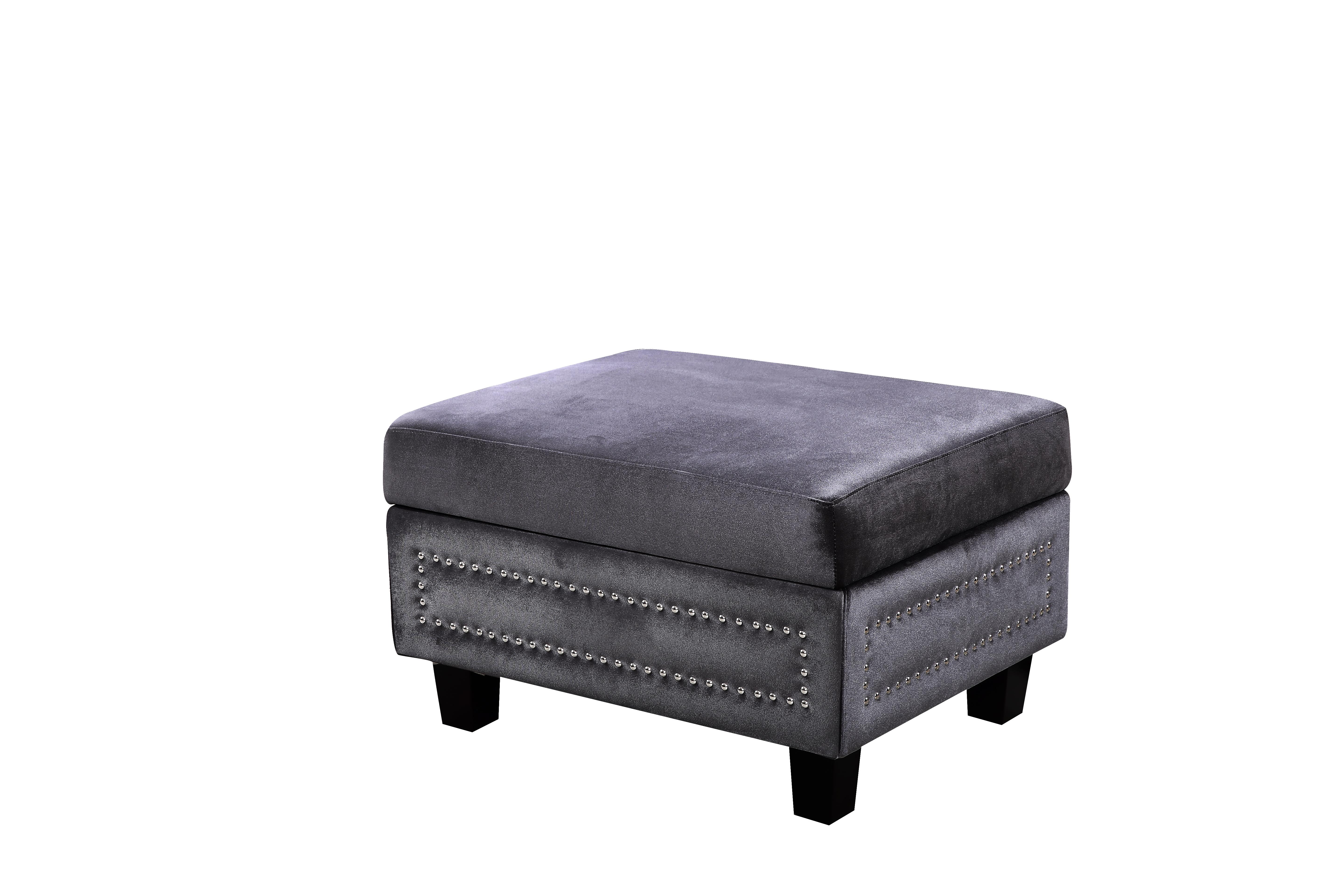 

    
Meridian Furniture 655 Ferrara Storage Ottoman in Grey Velvet Contemporary Style
