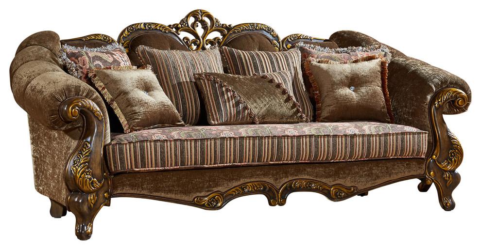 

    
Meridian 656 Stefania Living Room Sofa Carved Wood Traditional Classic
