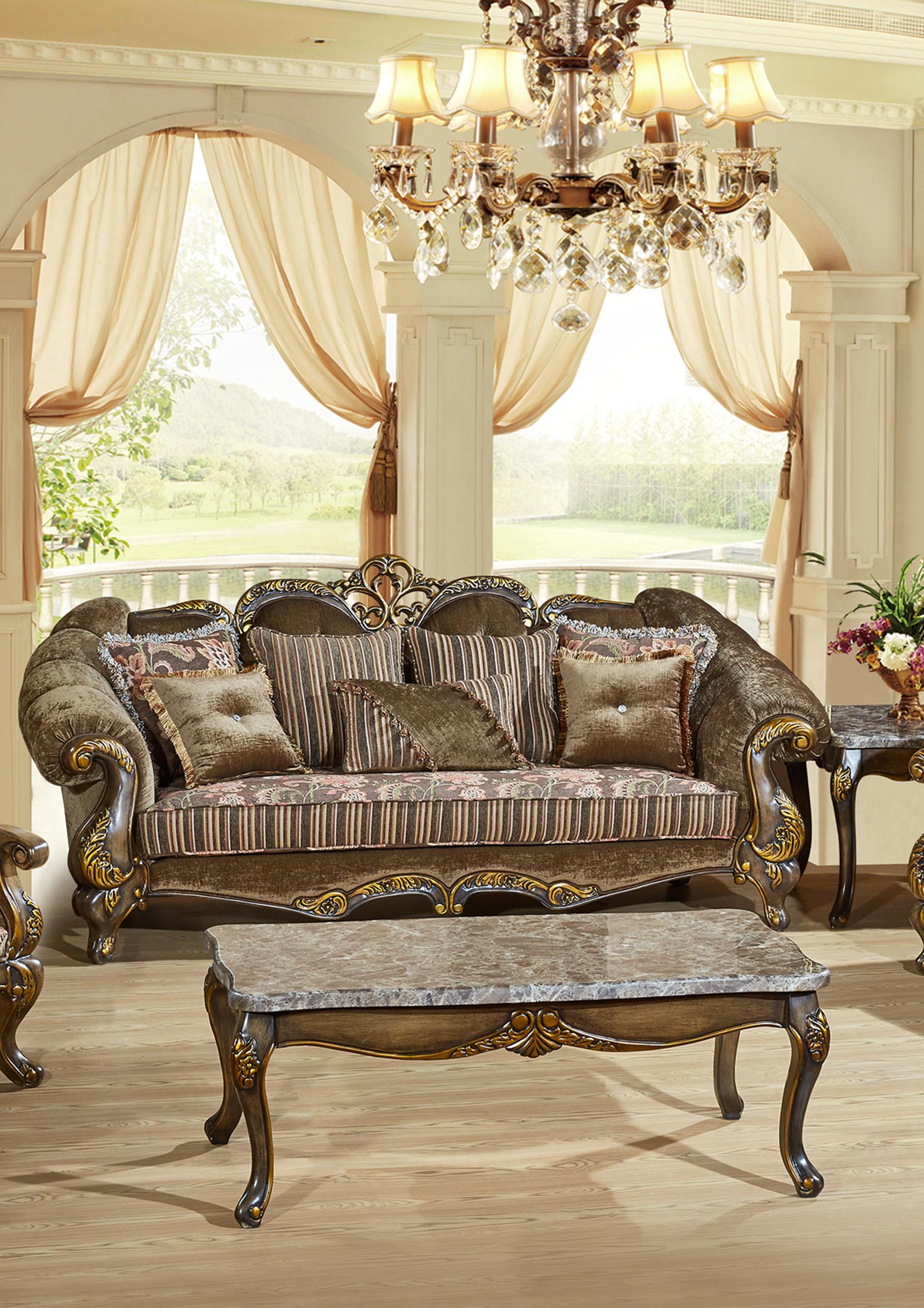 Meridian 656 Stefania Living Room Sofa Carved Wood Traditional Classic ...