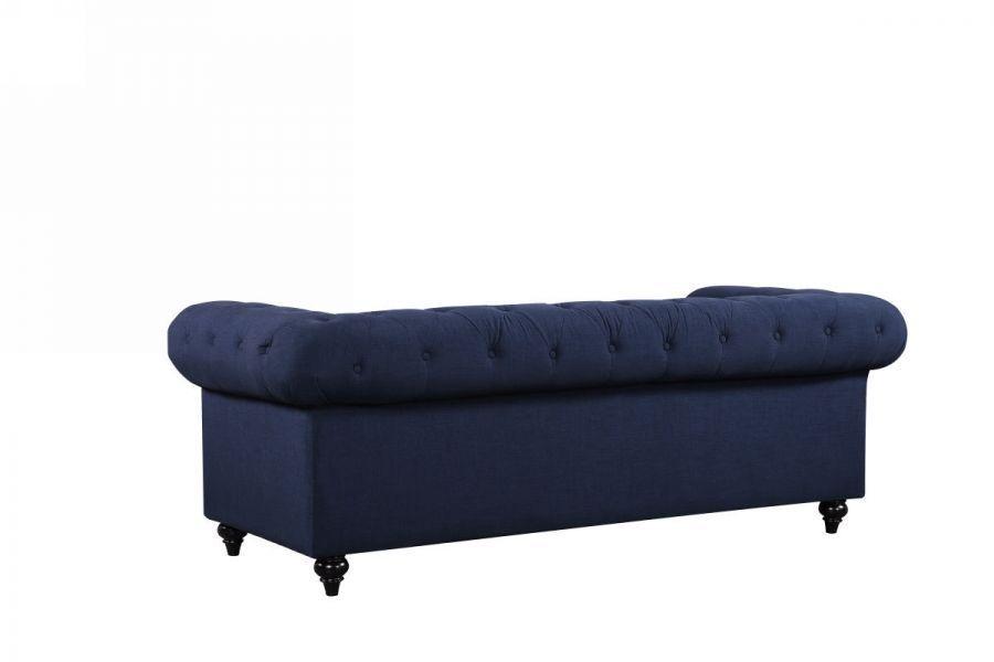 

                    
Meridian Furniture Chesterfield Sofa Loveseat Navy Fabric Purchase 
