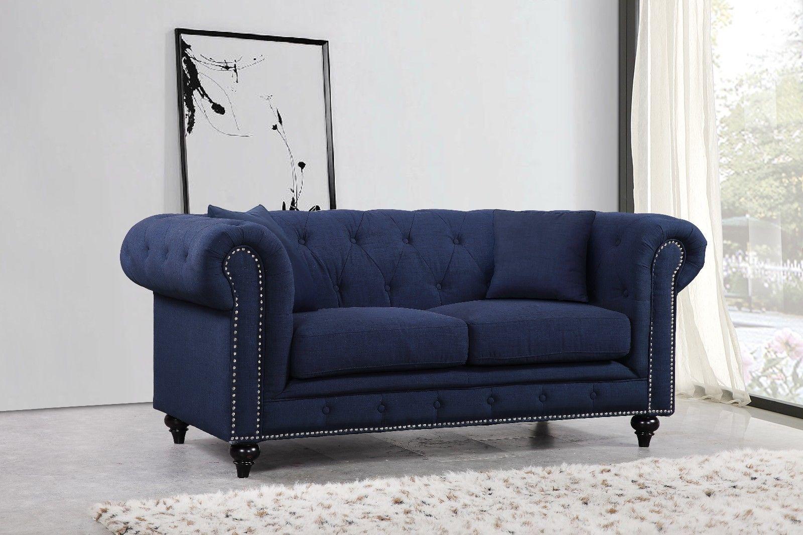 

    
Meridian Furniture Chesterfield Sofa Loveseat and Chair Set Navy 662Navy- Set-3

