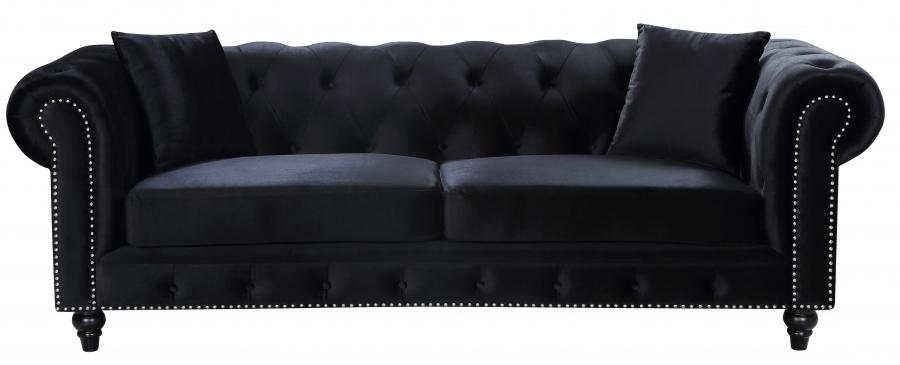 

    
Black Linen Tufted Sofa Chesterfield 662BL-S Meridian Contemporary
