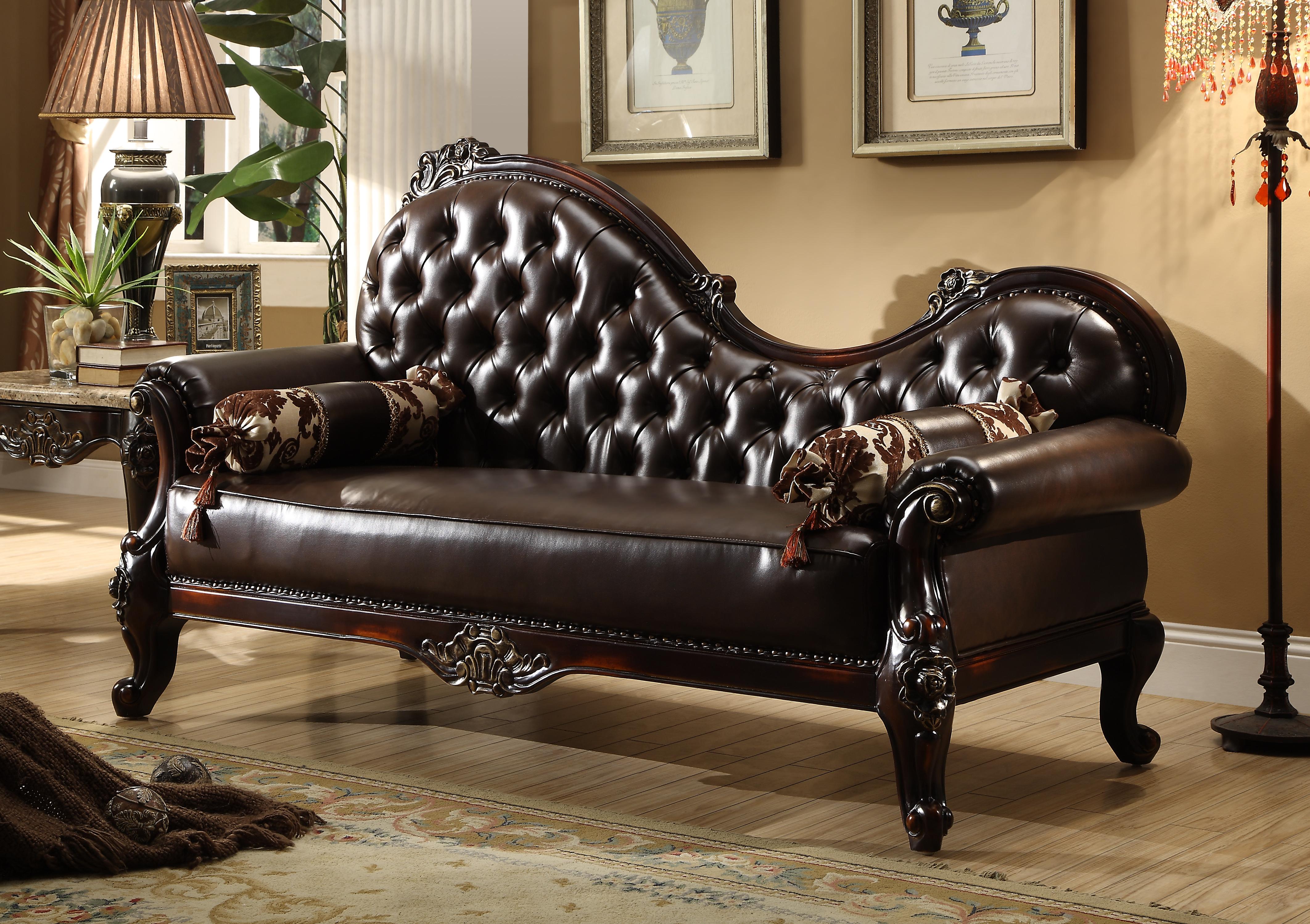 

    
Meridian 675 Barcelona Living Room Chaise in Rich Cherry Traditional Style
