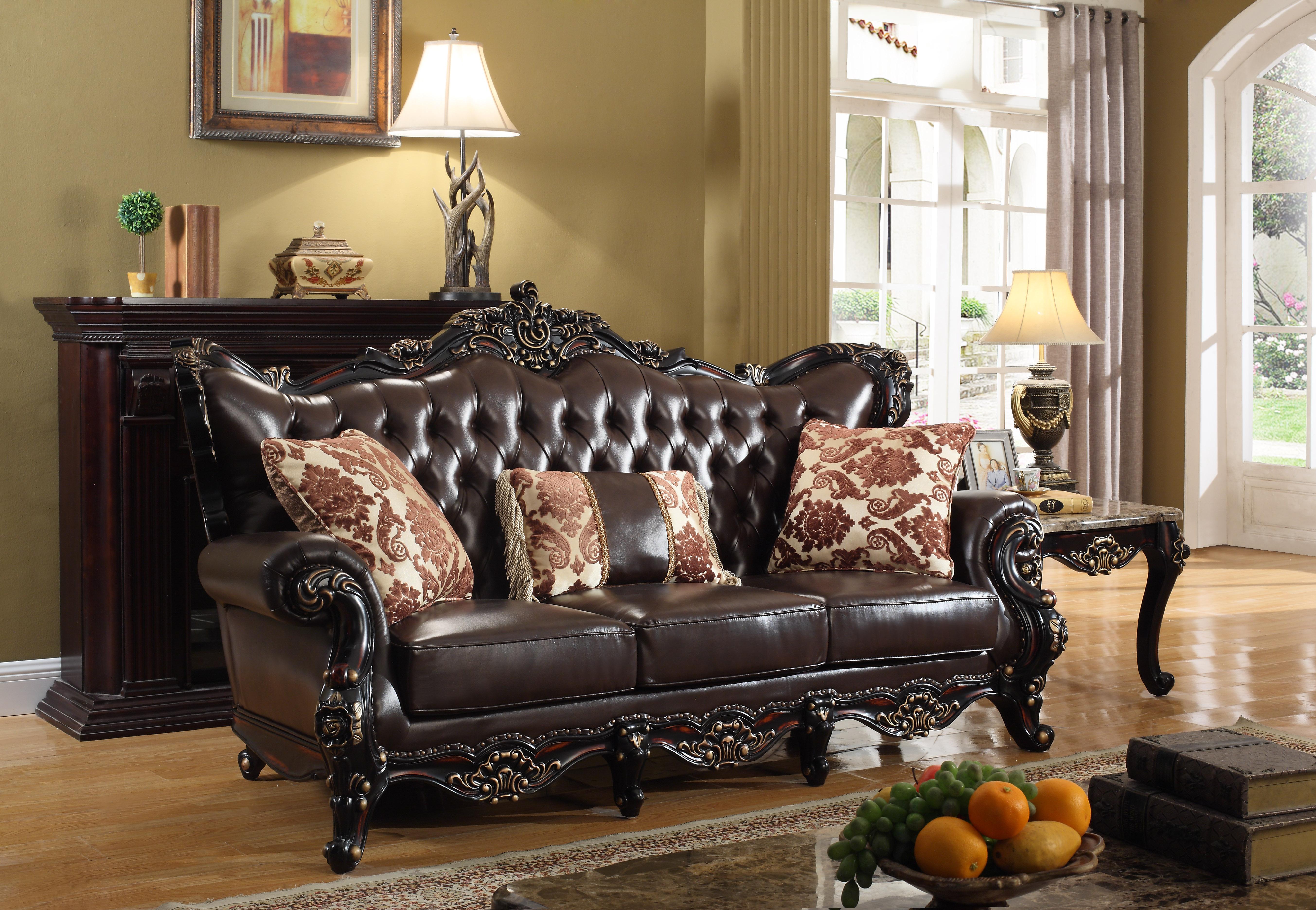 

    
Meridian 675 Barcelona Living Room Sofa in Rich Cherry Traditional Style
